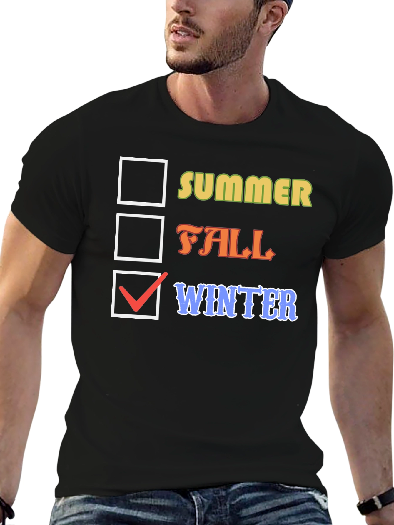 Winter Check T-Shirt - Seasonal Style