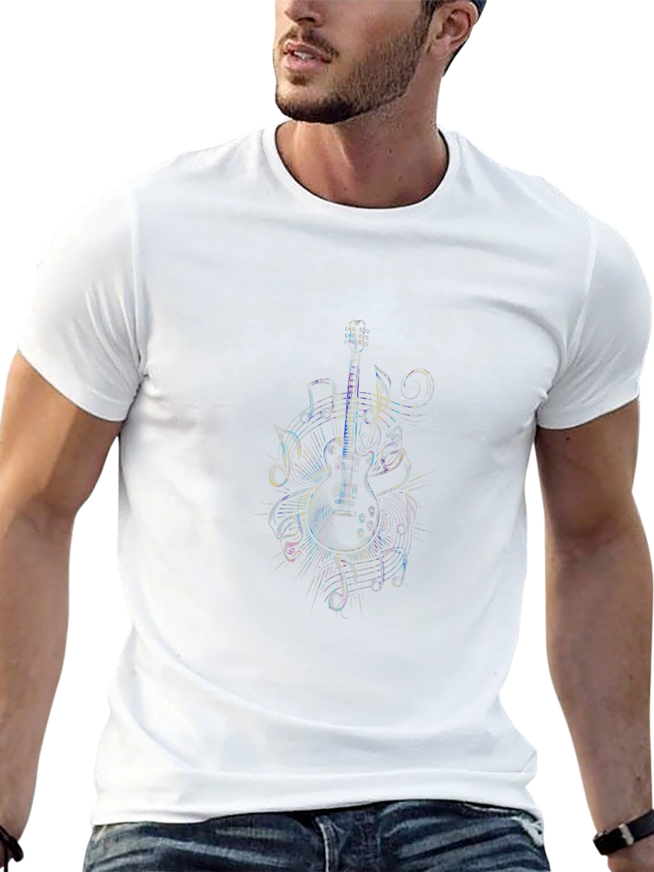 Guitar Music Notes Graphic T-Shirt