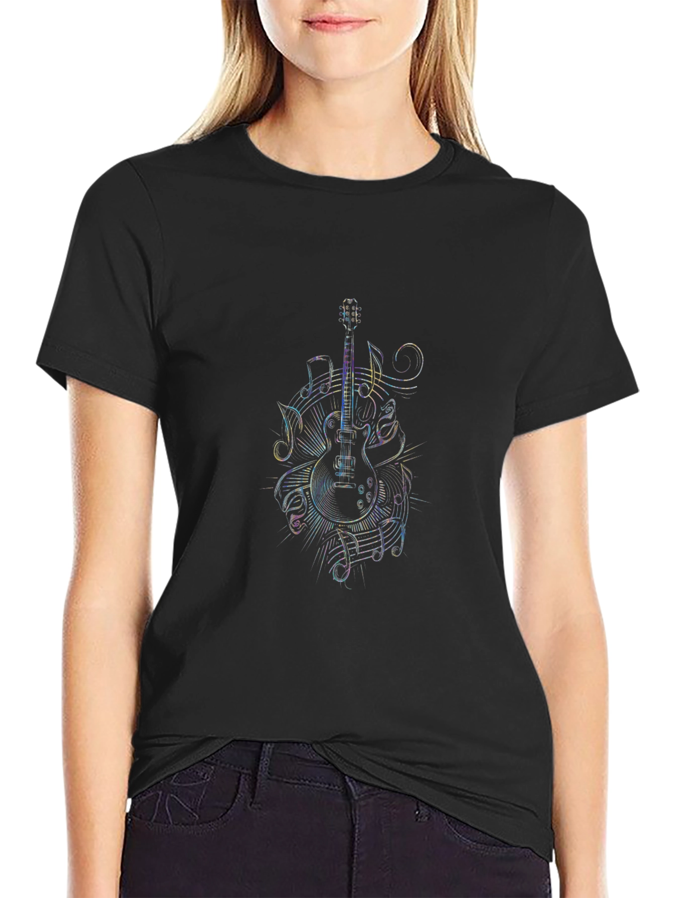 Guitar Music Notes Graphic T-Shirt