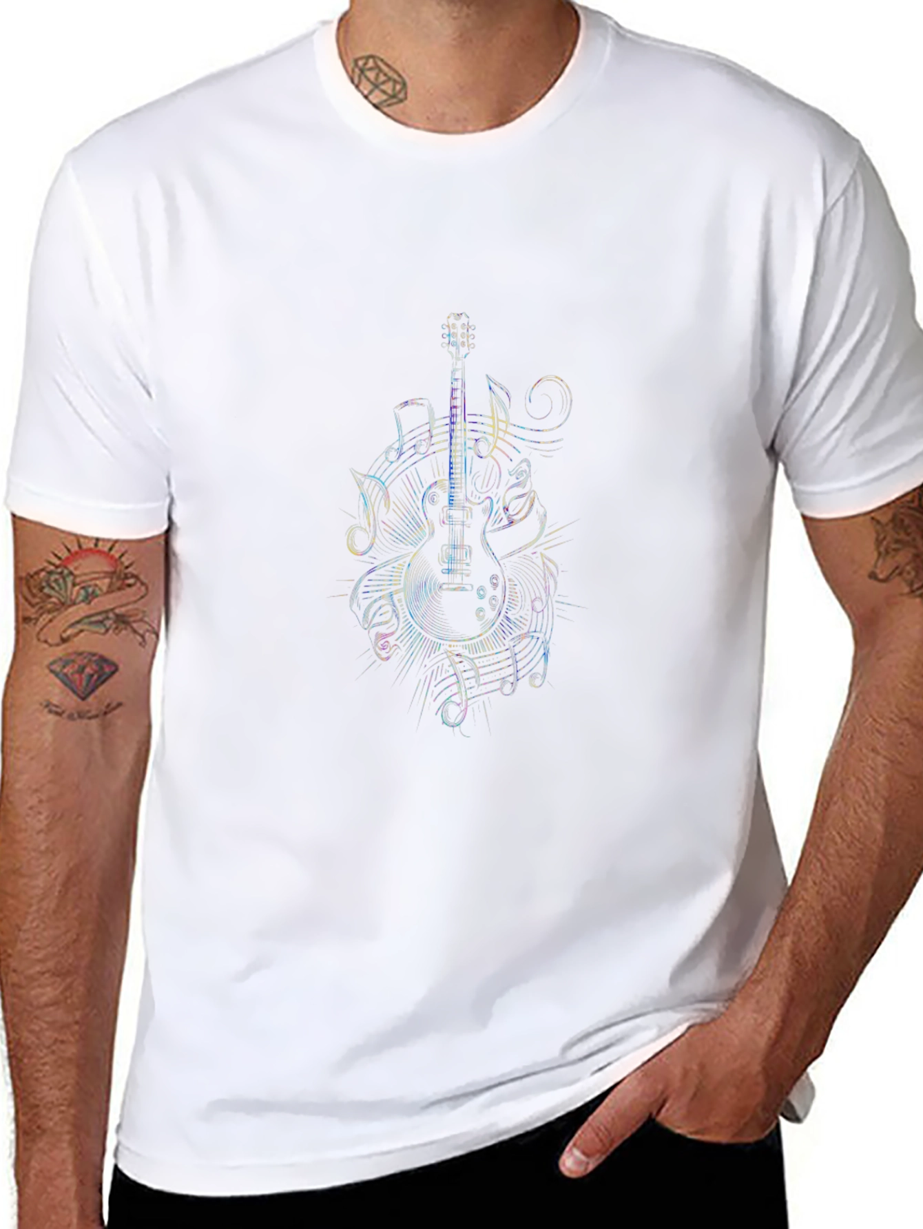 Guitar Music Notes Graphic T-Shirt