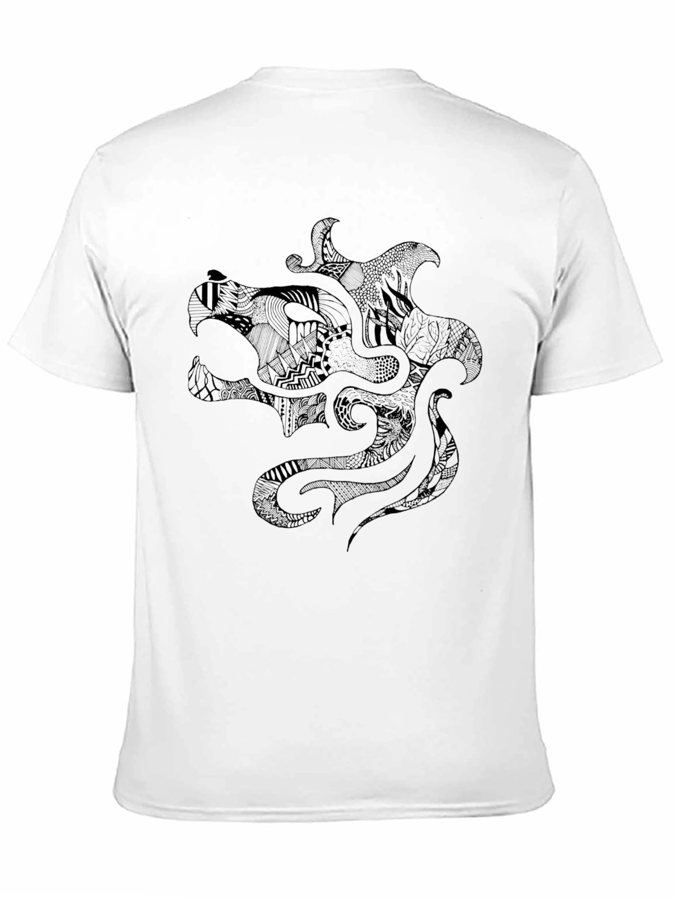 Black Graphic Tee - Abstract Design Mens Casual Shirt