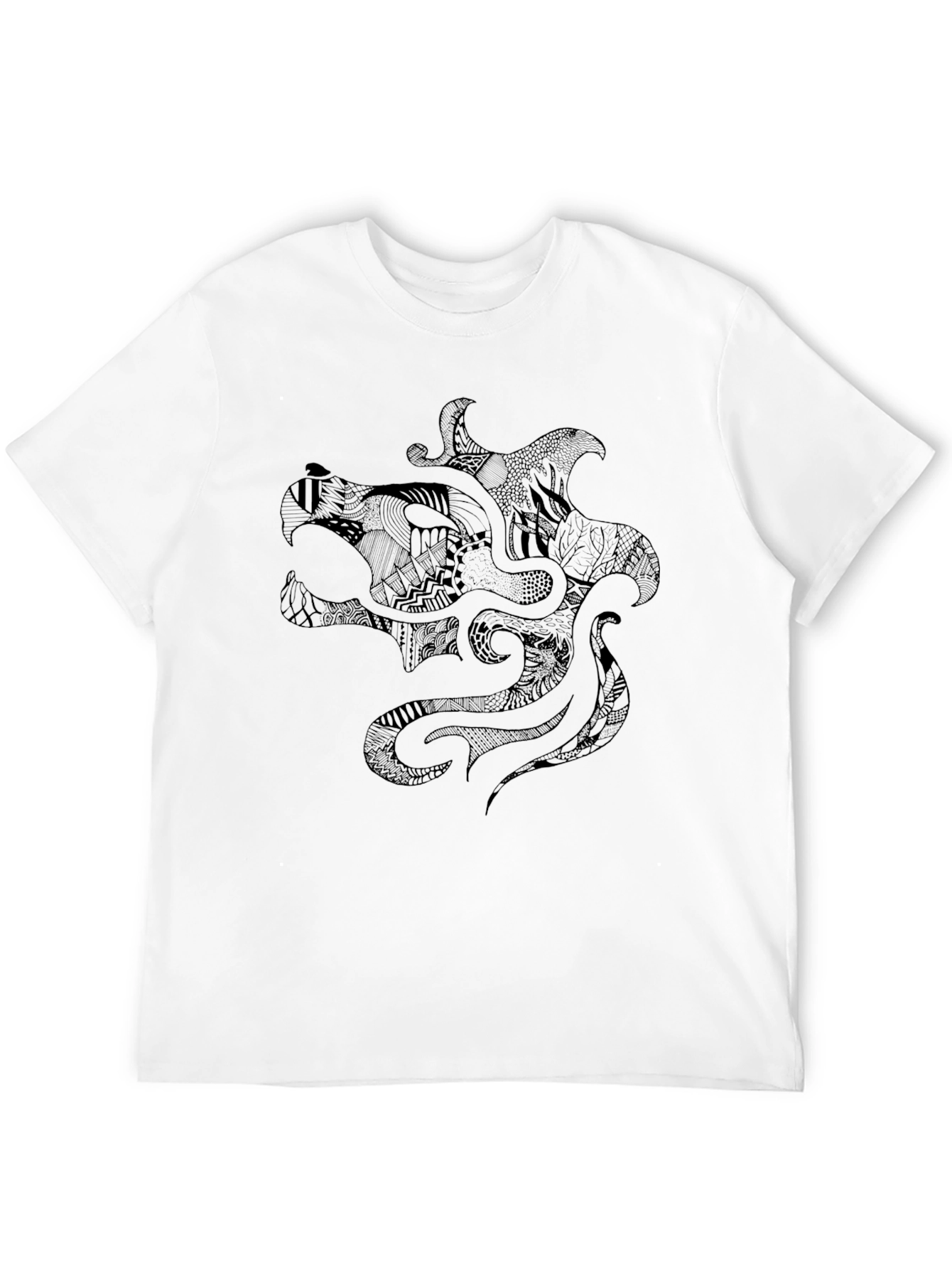 Black Graphic Tee - Abstract Design Mens Casual Shirt