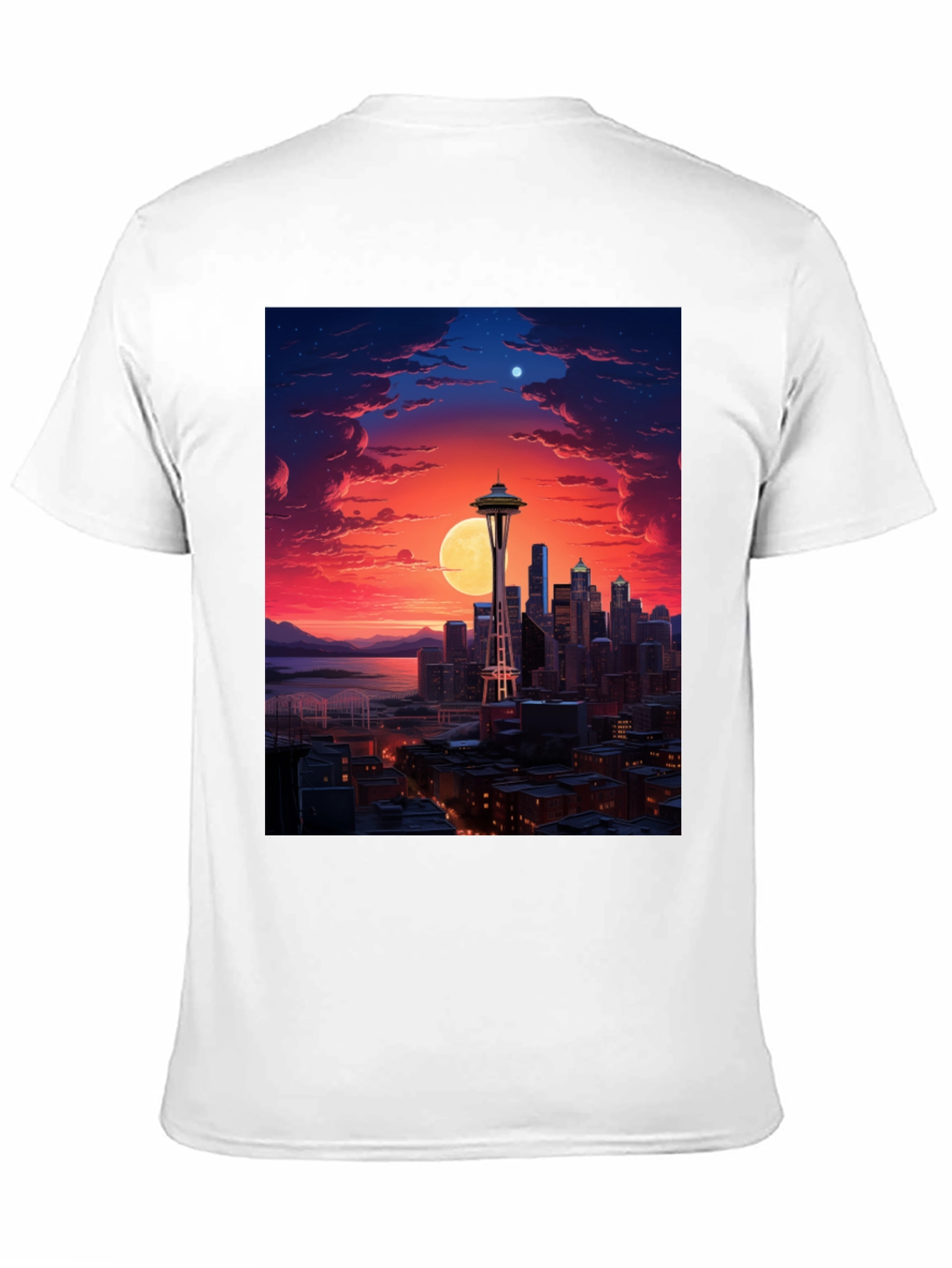 Seattle Skyline Graphic Black T-Shirt