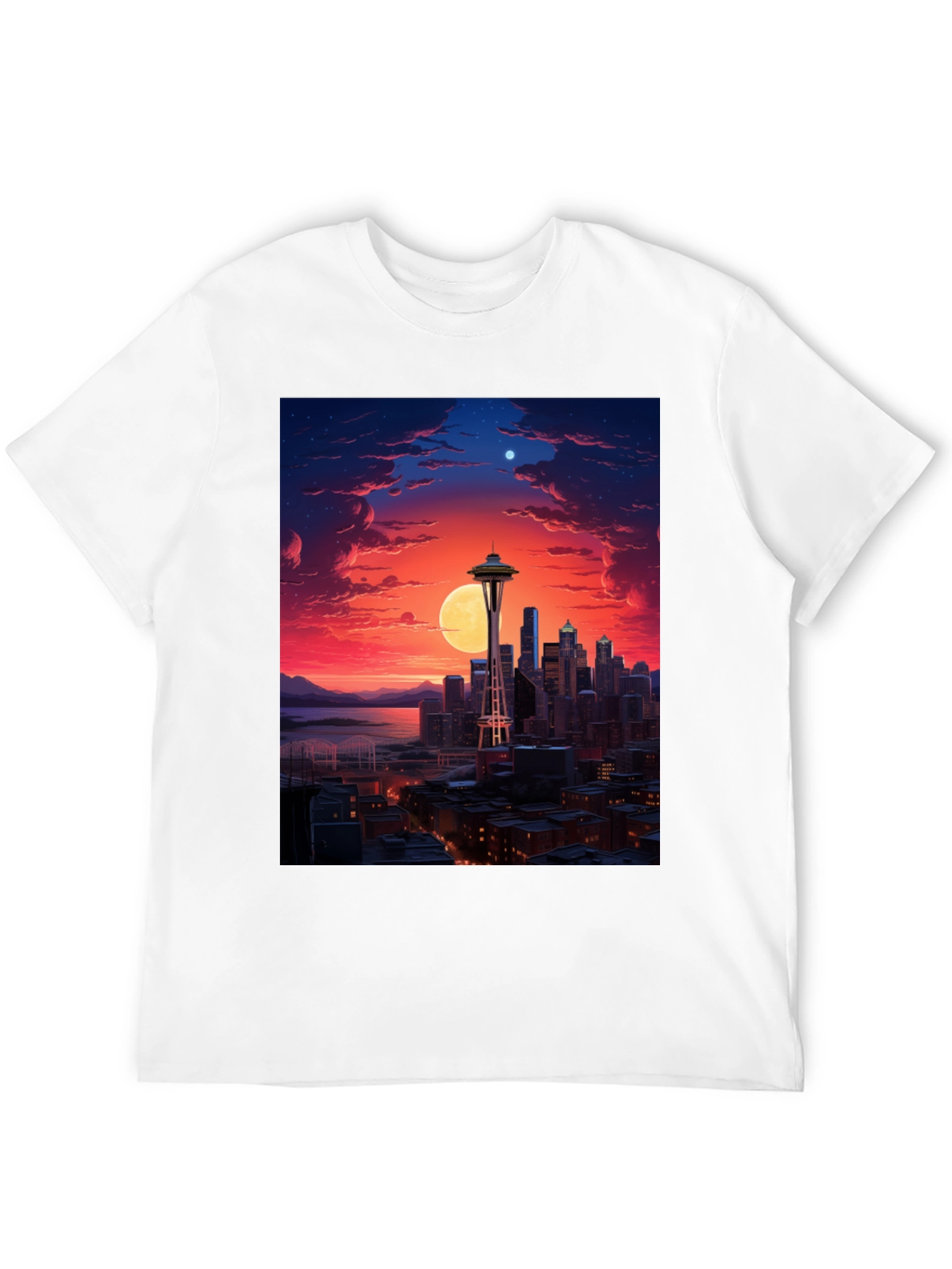 Seattle Skyline Graphic Black T-Shirt