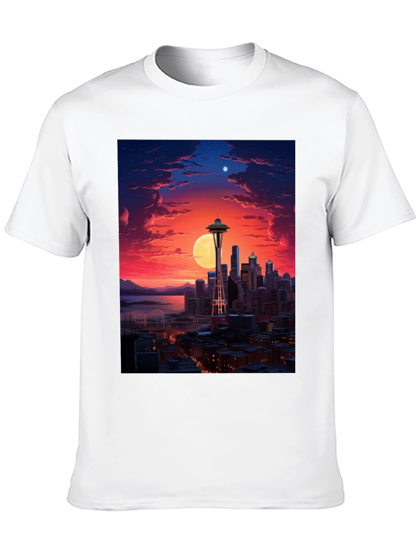 Seattle Skyline Graphic Black T-Shirt