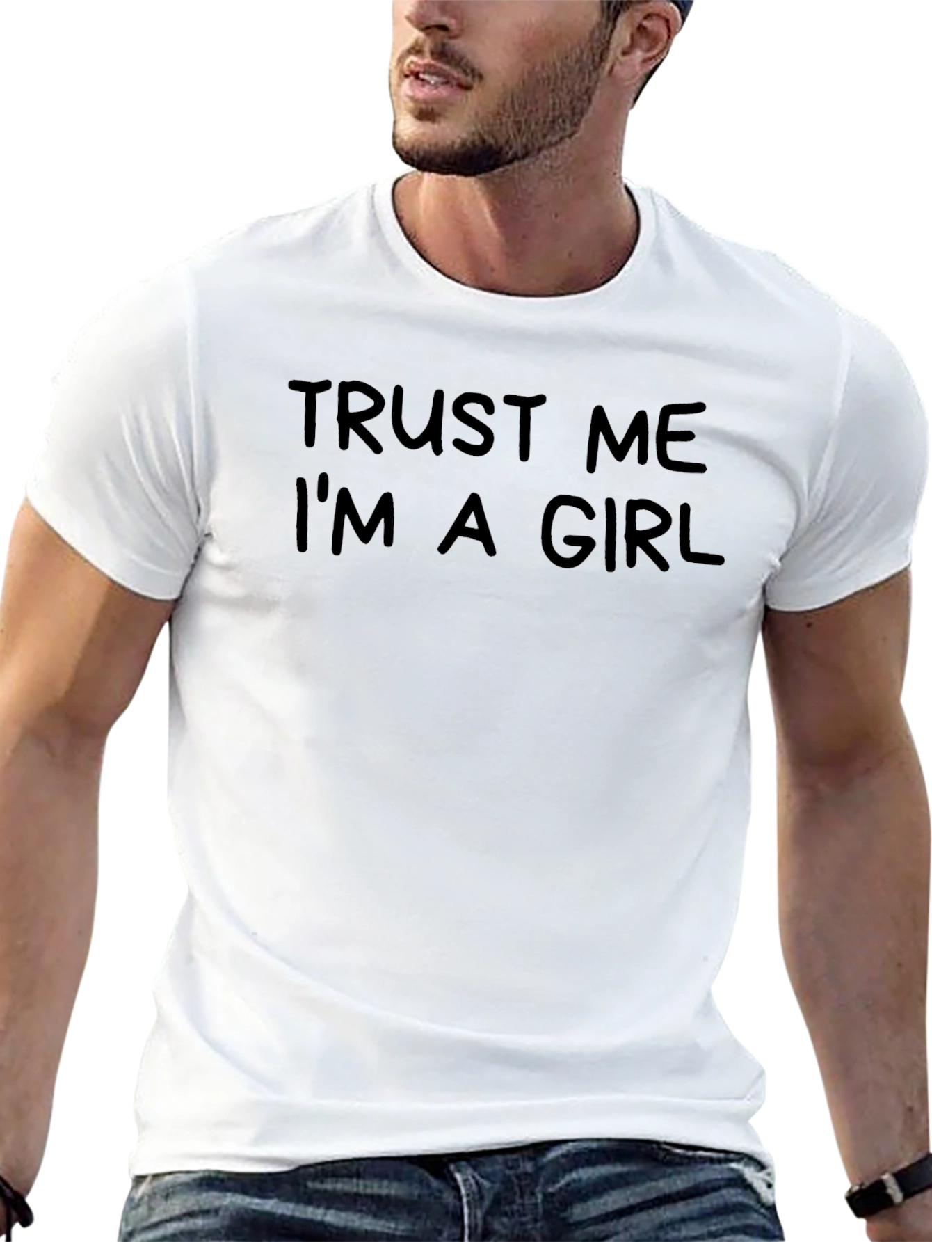 Trust Me Im A Girl Black Graphic T-Shirt