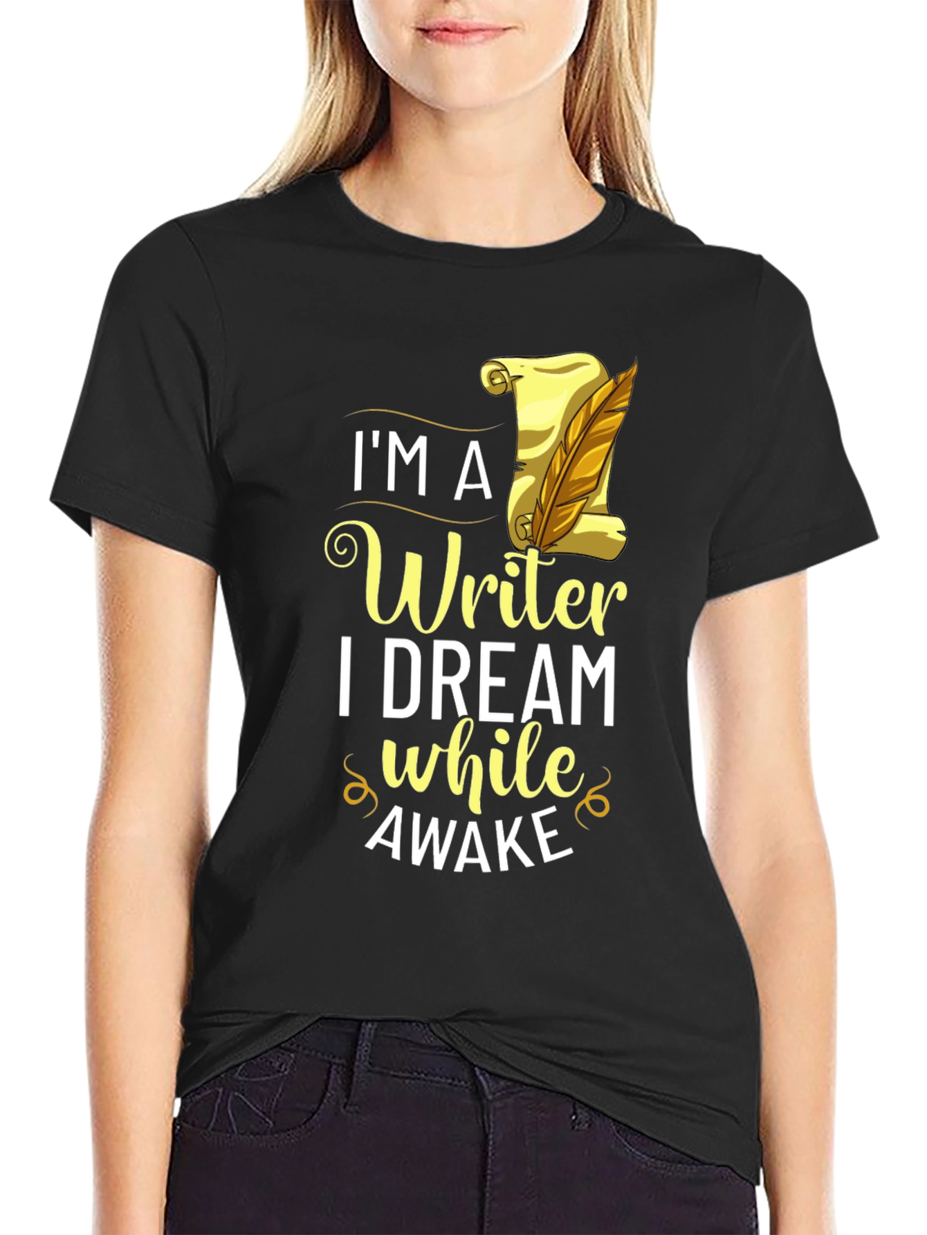 Writer Dream Awake Black Graphic Tee