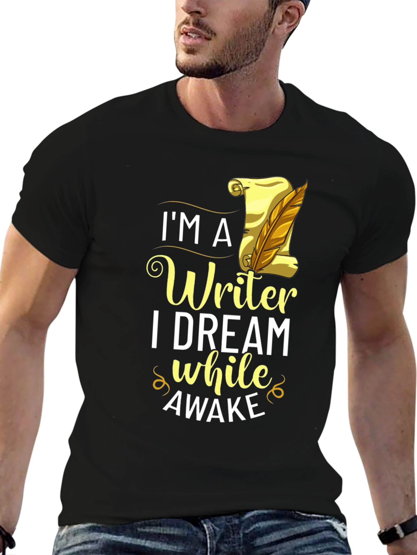 Writer Dream Awake Black Graphic Tee