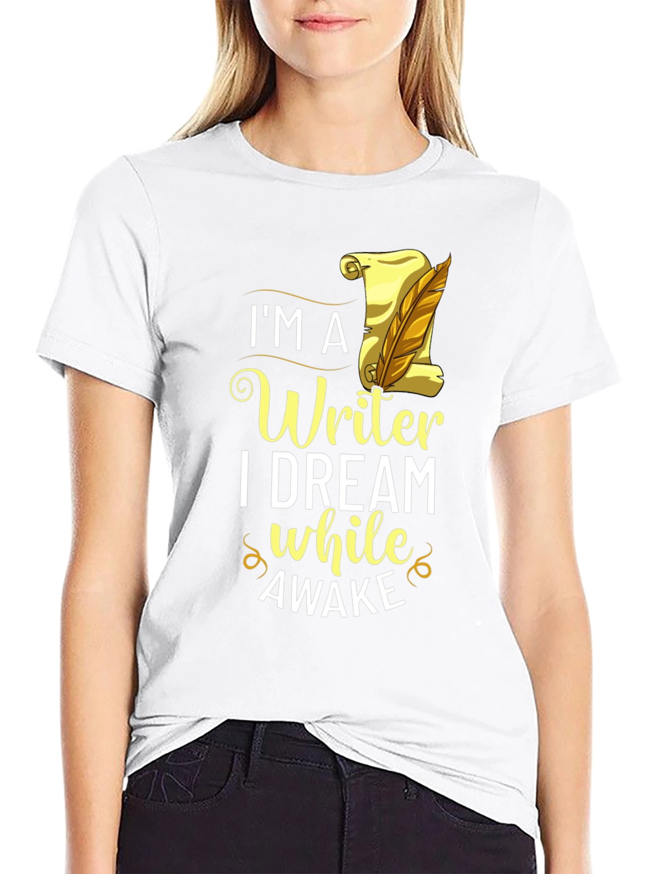Writer Dream Awake Black Graphic Tee