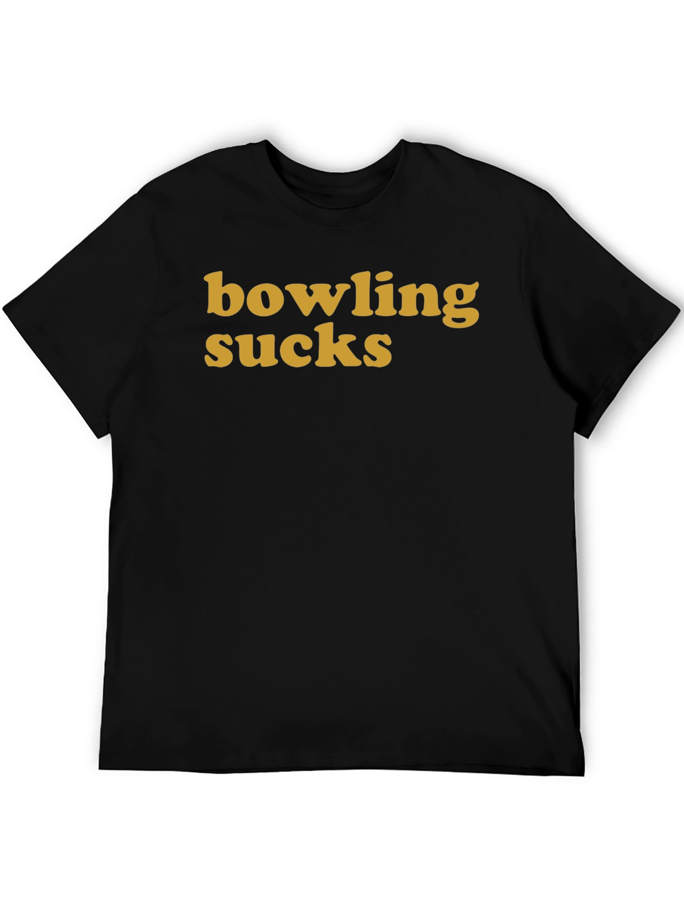 Bowling Sucks Graphic T-Shirt - Black Crew Neck Tee