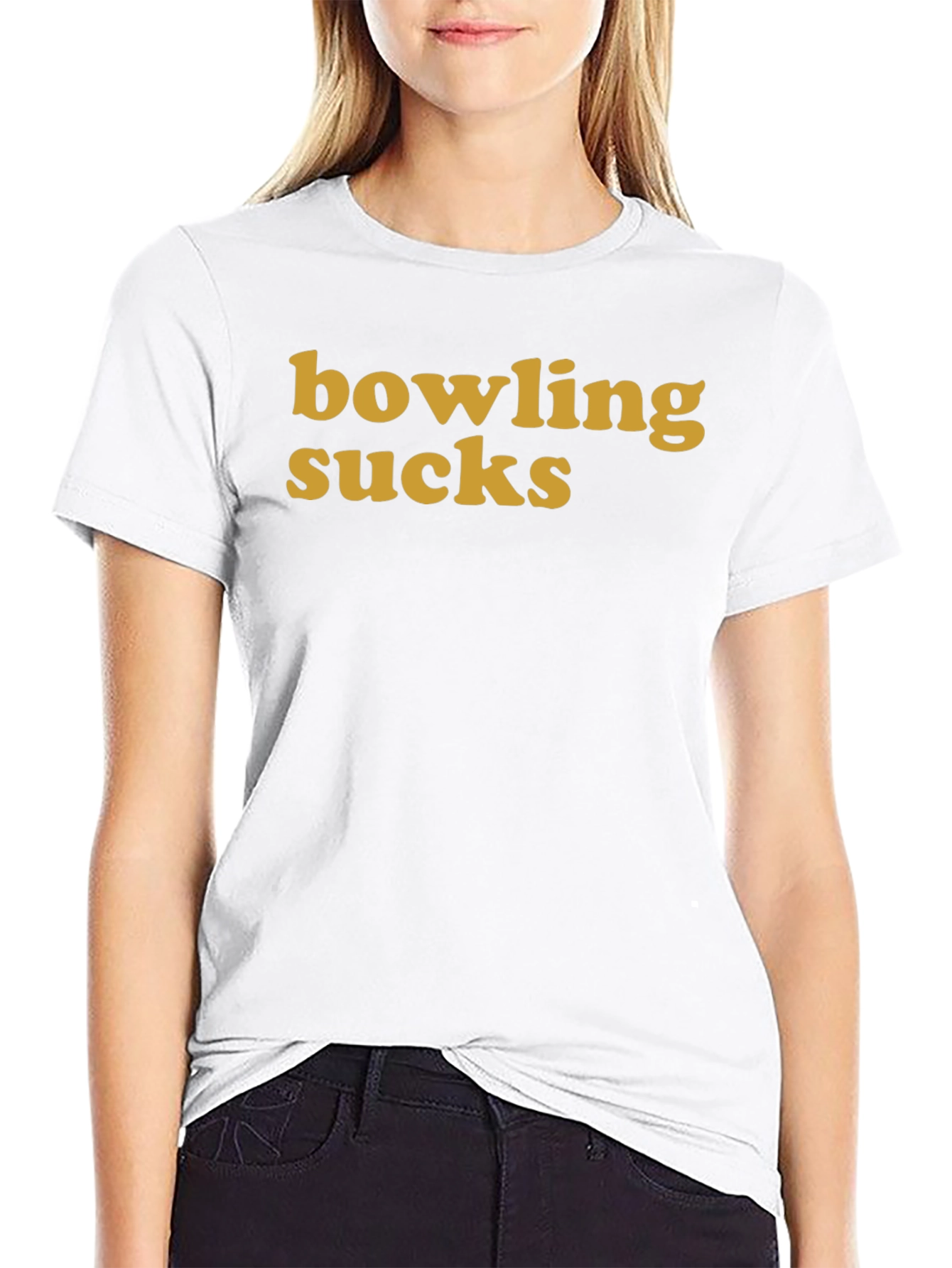 Bowling Sucks Graphic T-Shirt - Black Crew Neck Tee
