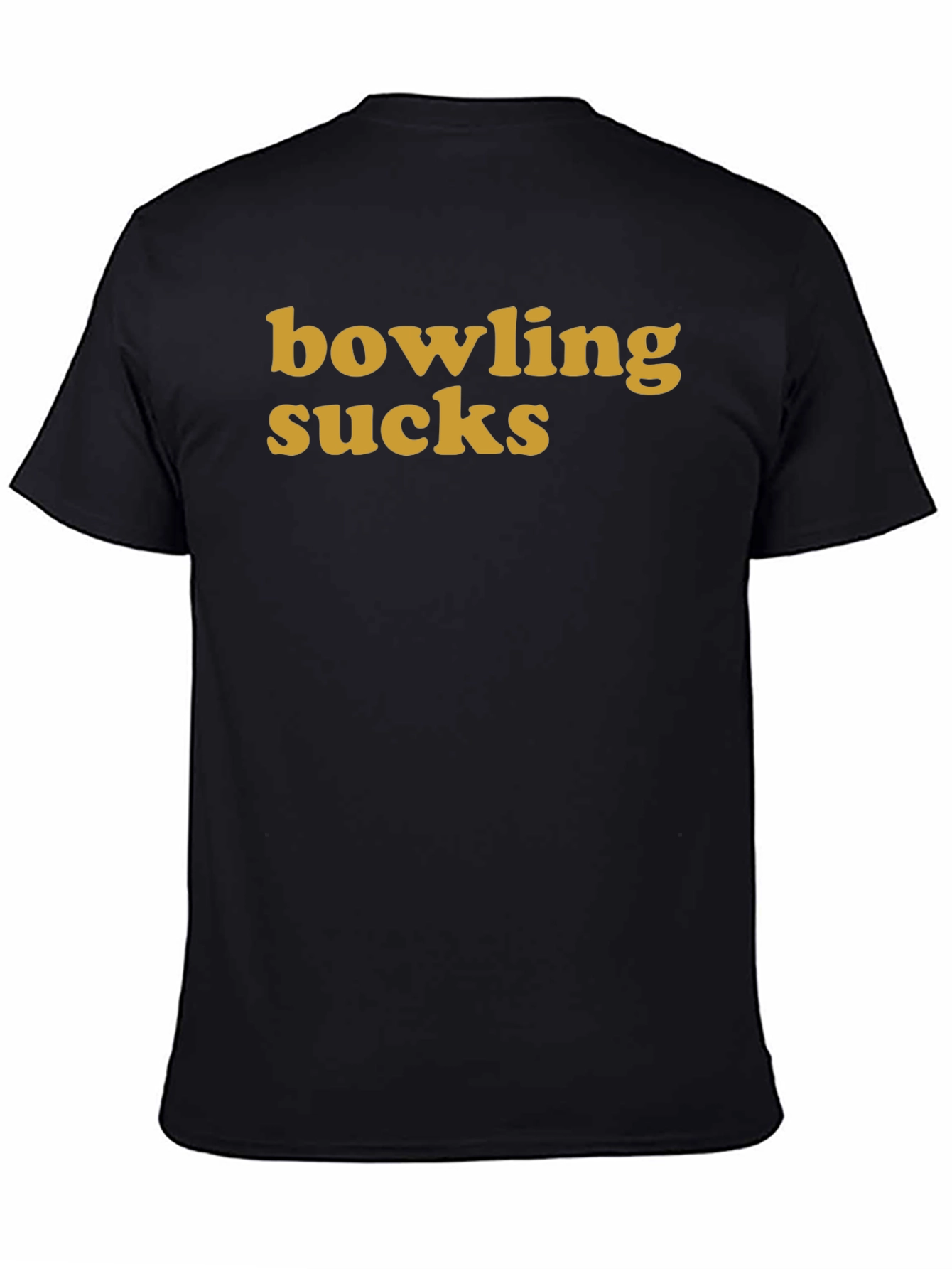 Bowling Sucks Graphic T-Shirt - Black Crew Neck Tee