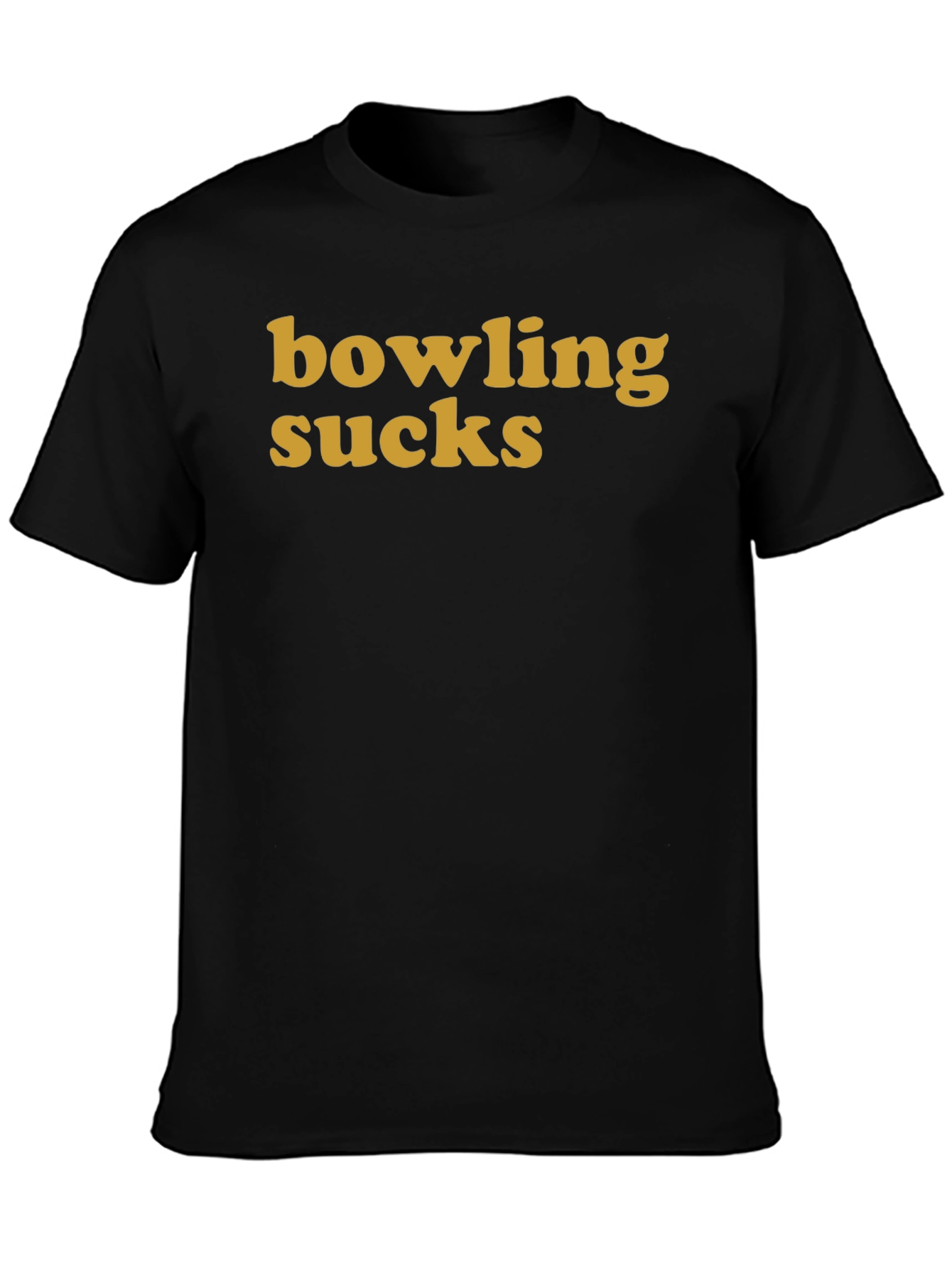 Bowling Sucks Graphic T-Shirt - Black Crew Neck Tee