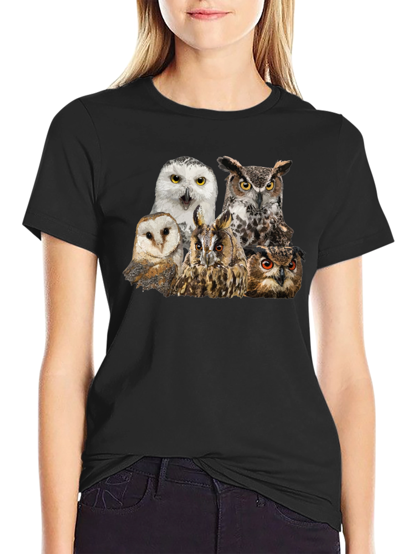 Owl Collage T-Shirt - Unique Graphic Tee