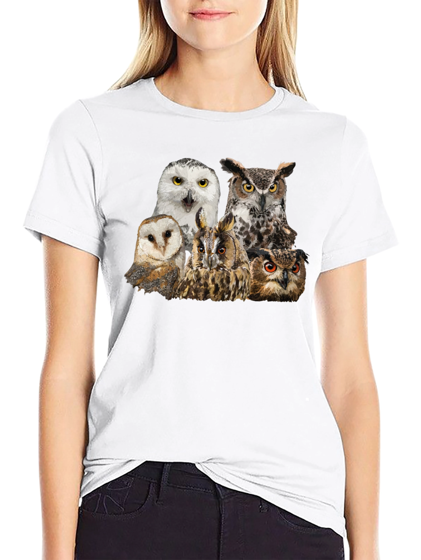 Owl Collage T-Shirt - Unique Graphic Tee