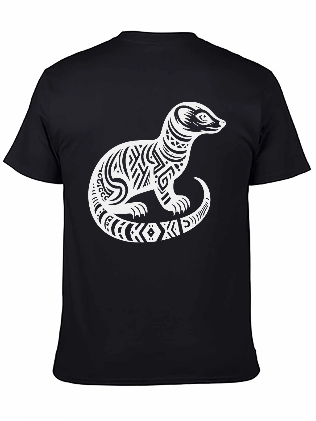 Tribal Ferret Graphic Tee - Unique Animal Design