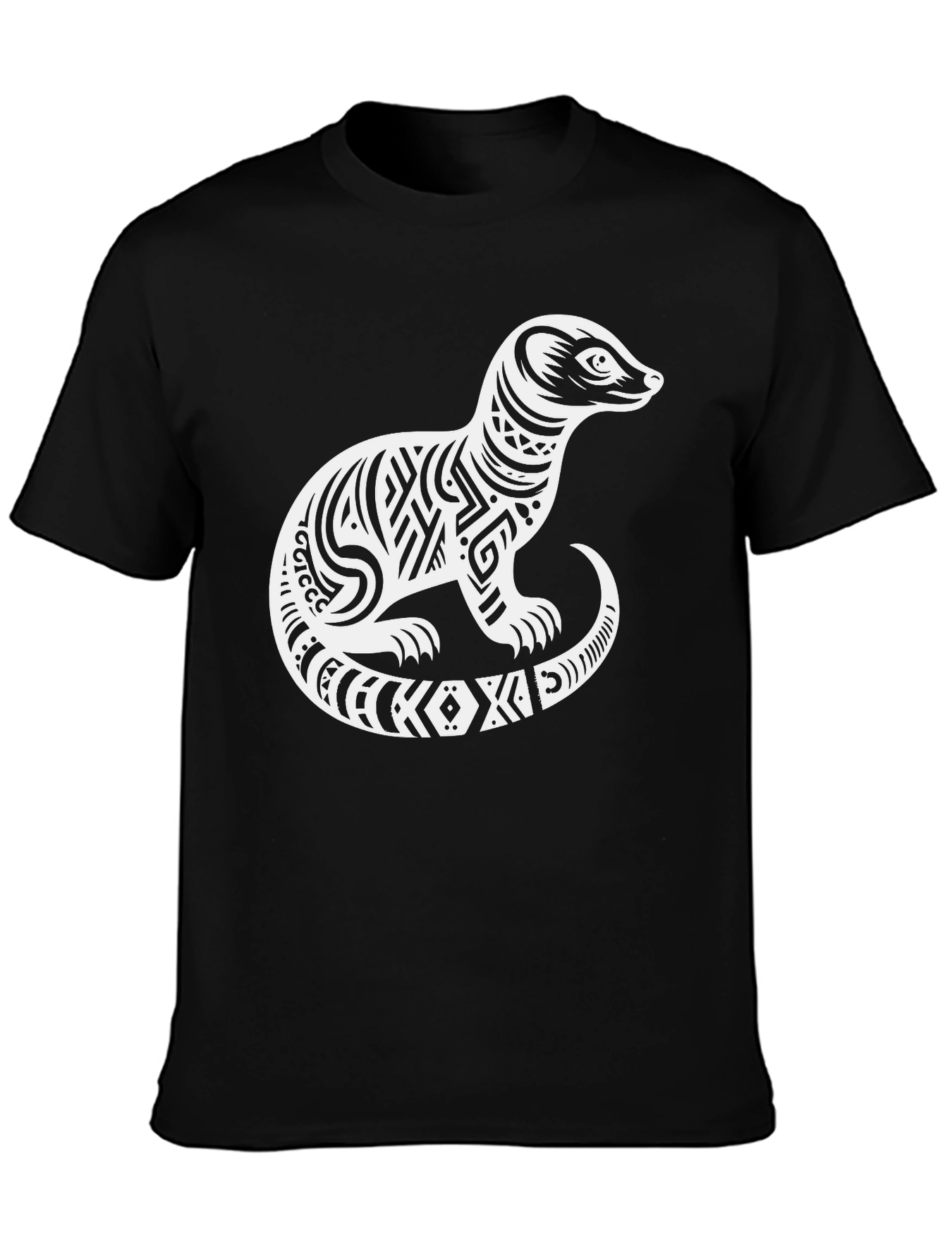 Tribal Ferret Graphic Tee - Unique Animal Design
