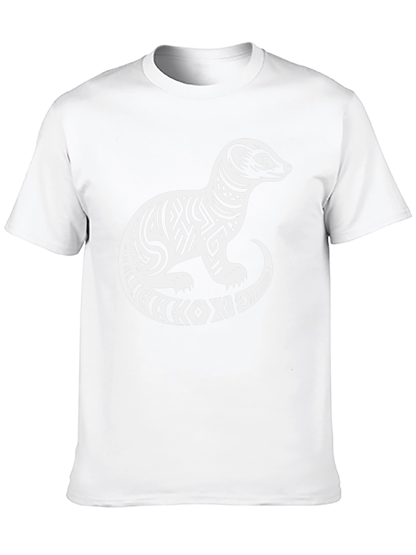 Tribal Ferret Graphic Tee - Unique Animal Design