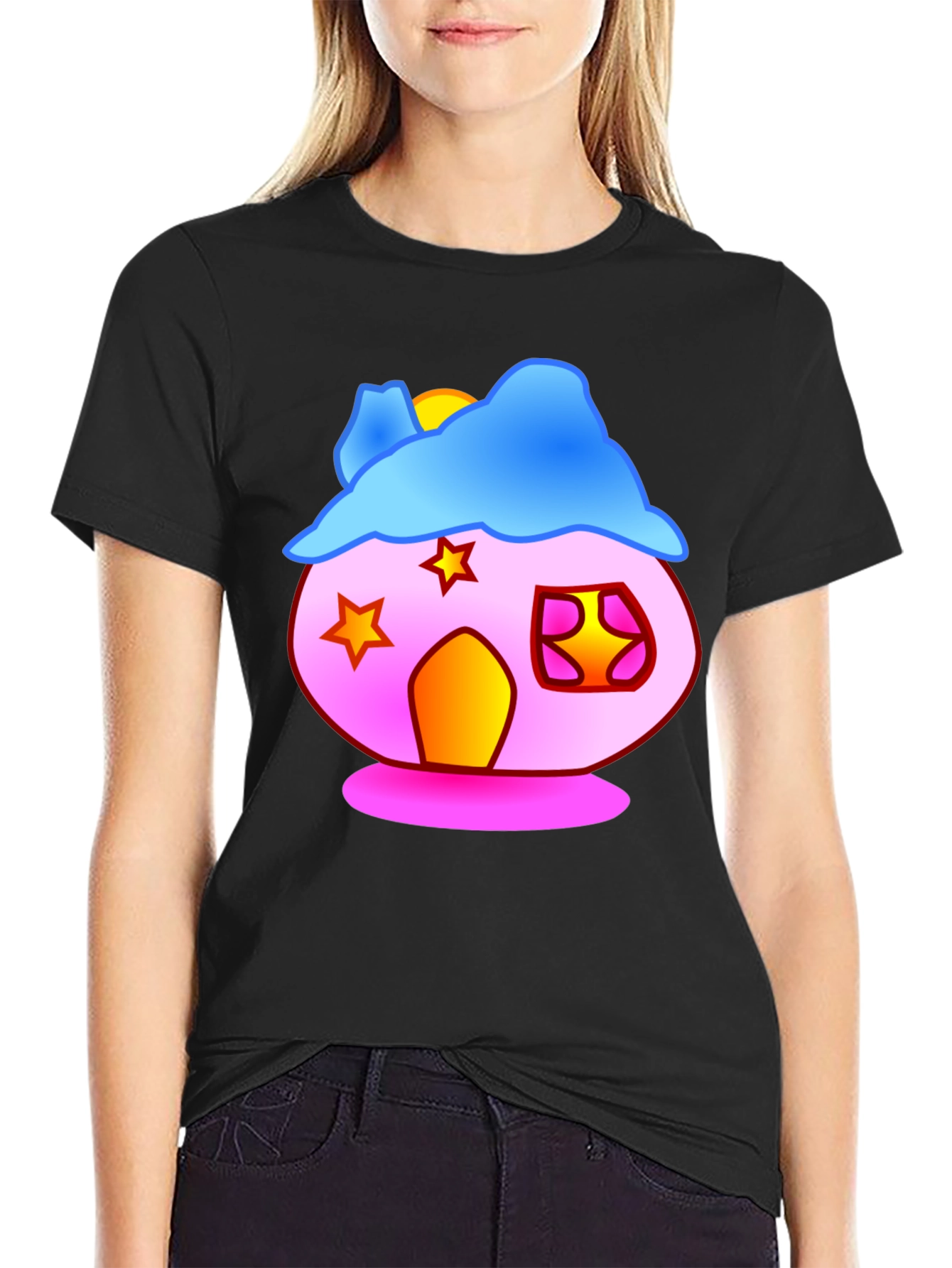 Whimsical House Graphic T-Shirt