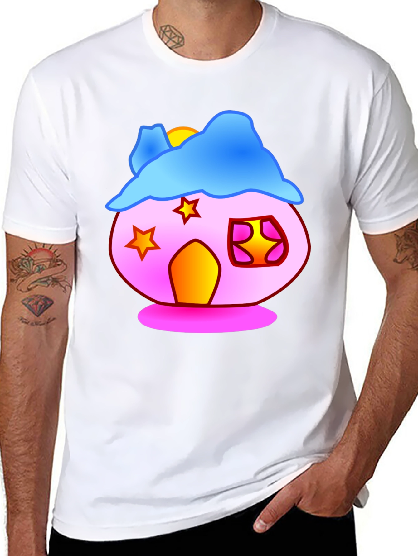 Whimsical House Graphic T-Shirt