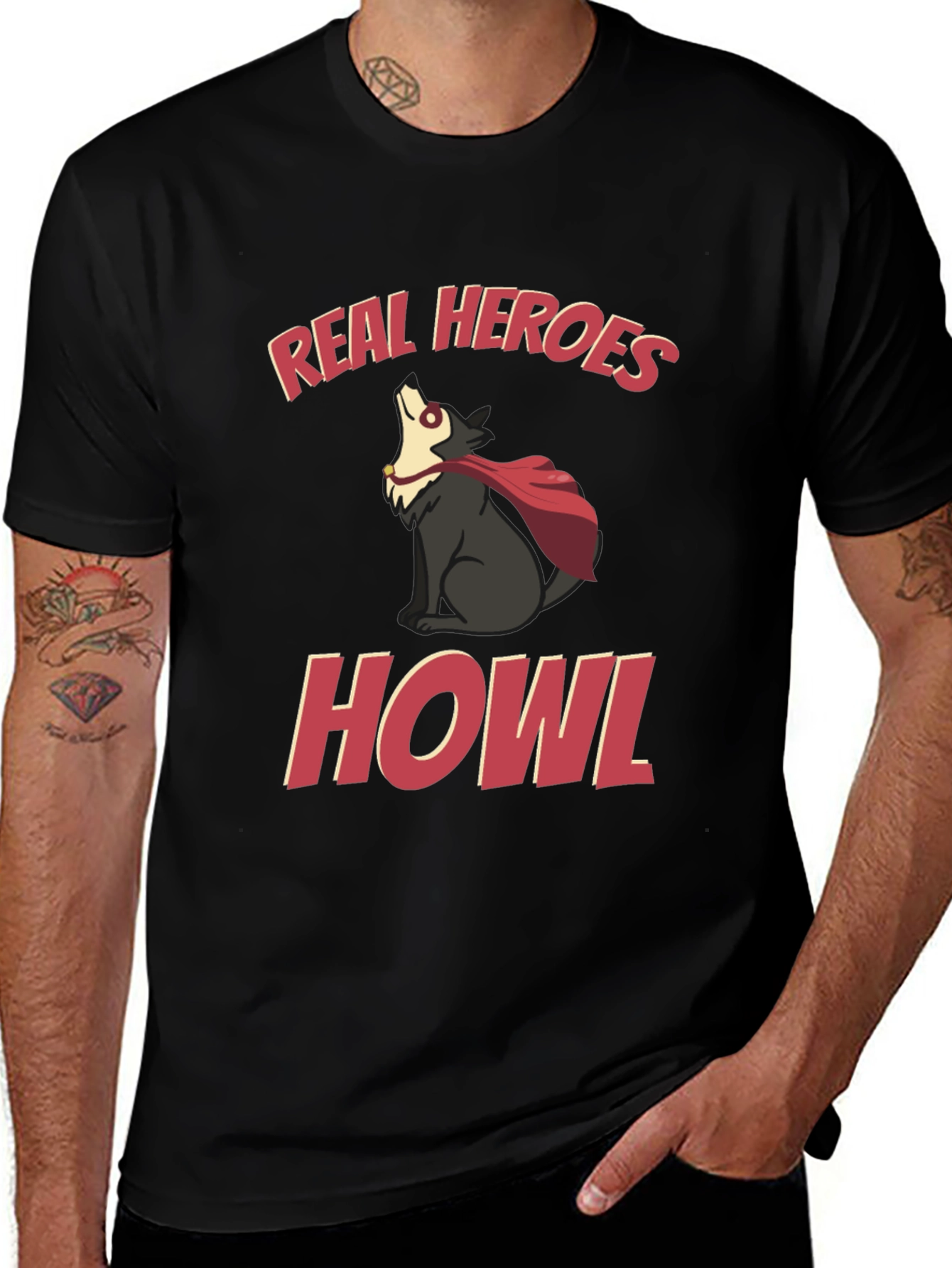 Real Heroes Howl Graphic T-Shirt