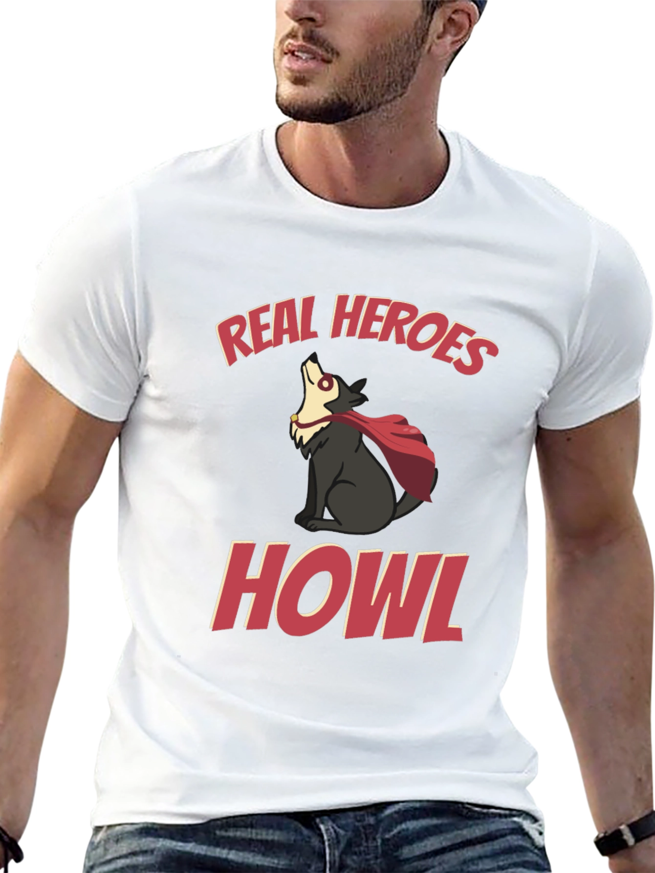 Real Heroes Howl Graphic T-Shirt