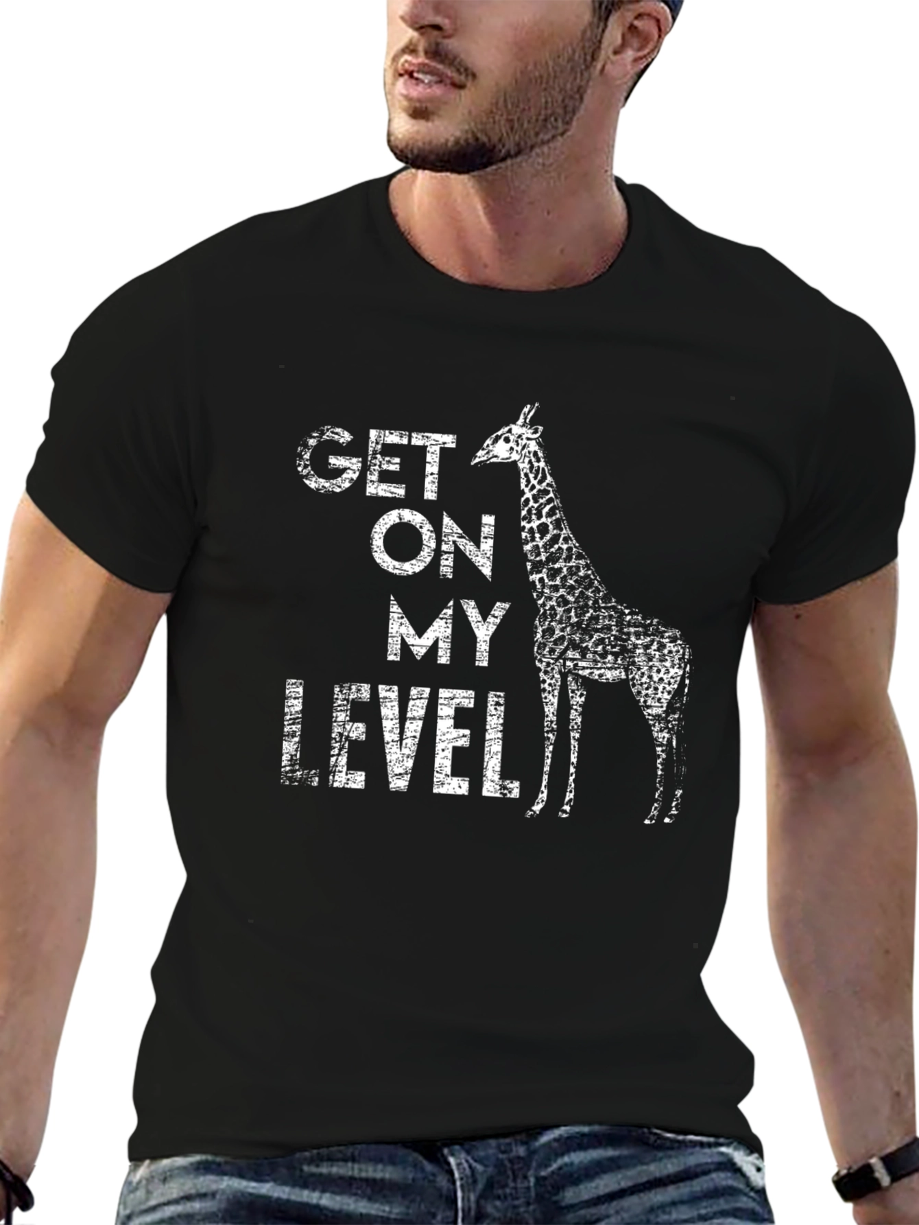Get On My Level Giraffe Graphic T-Shirt