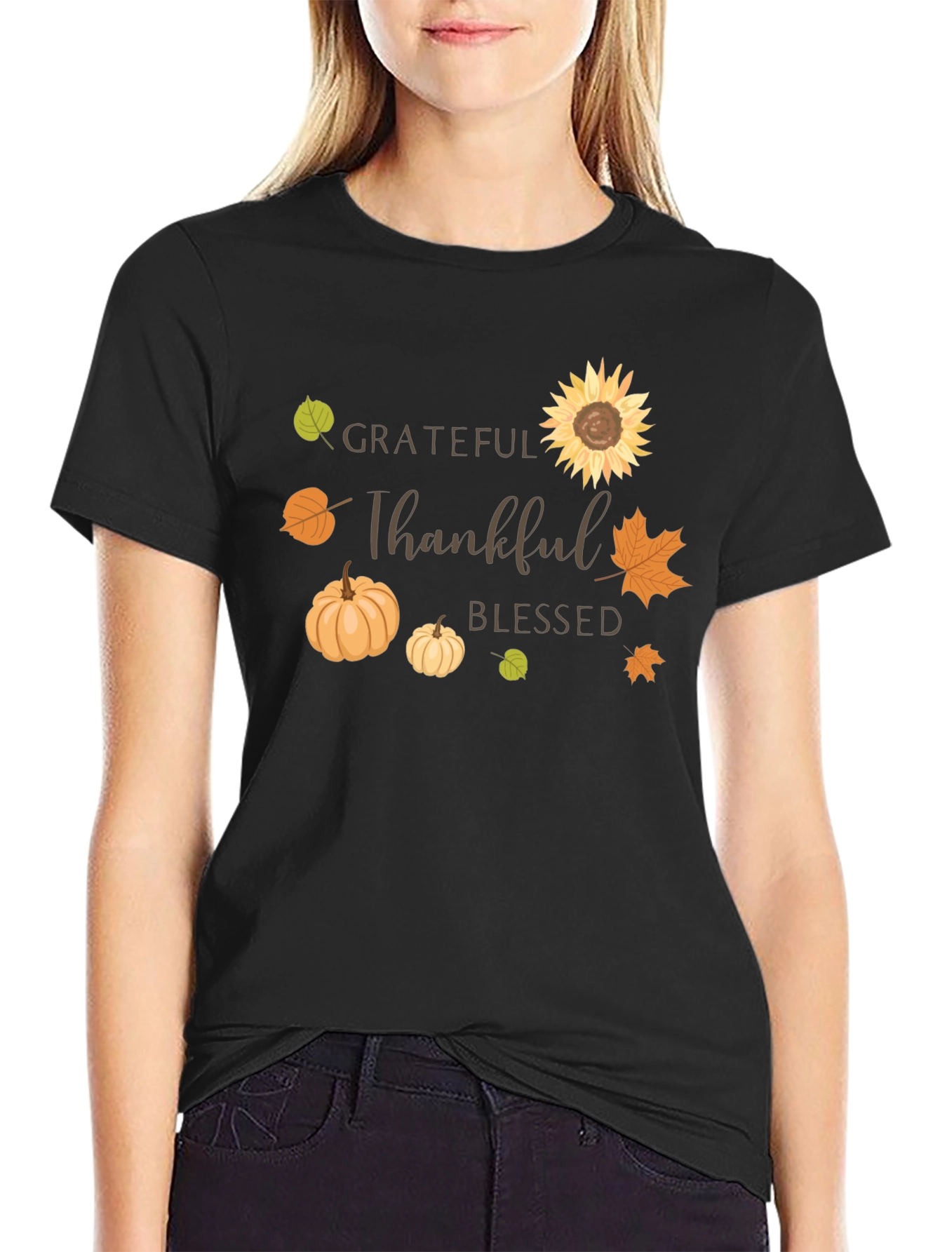 Grateful Thankful Blessed Fall T-Shirt