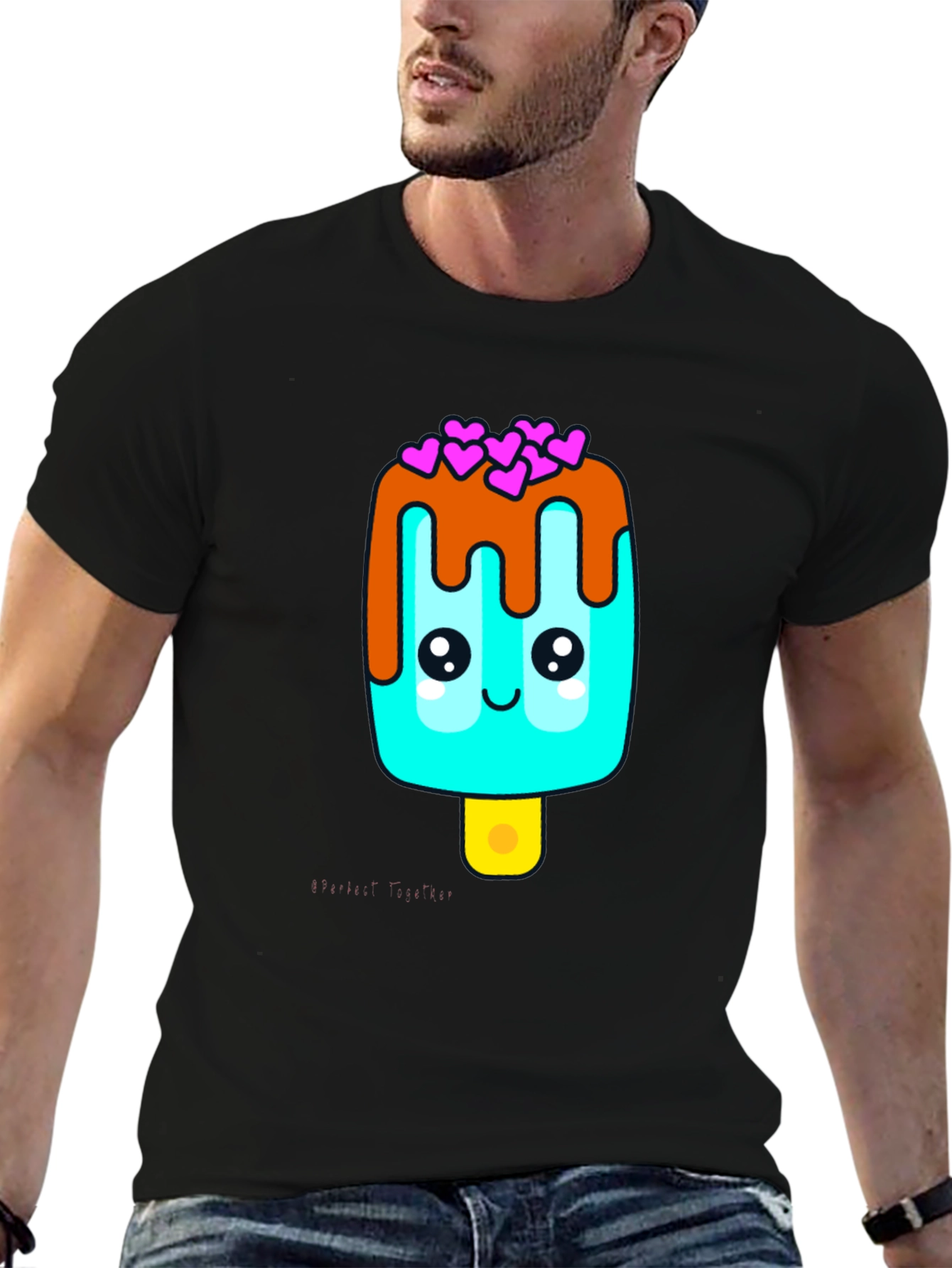 Kawaii Popsicle Graphic Tee - Unisex Black T-Shirt