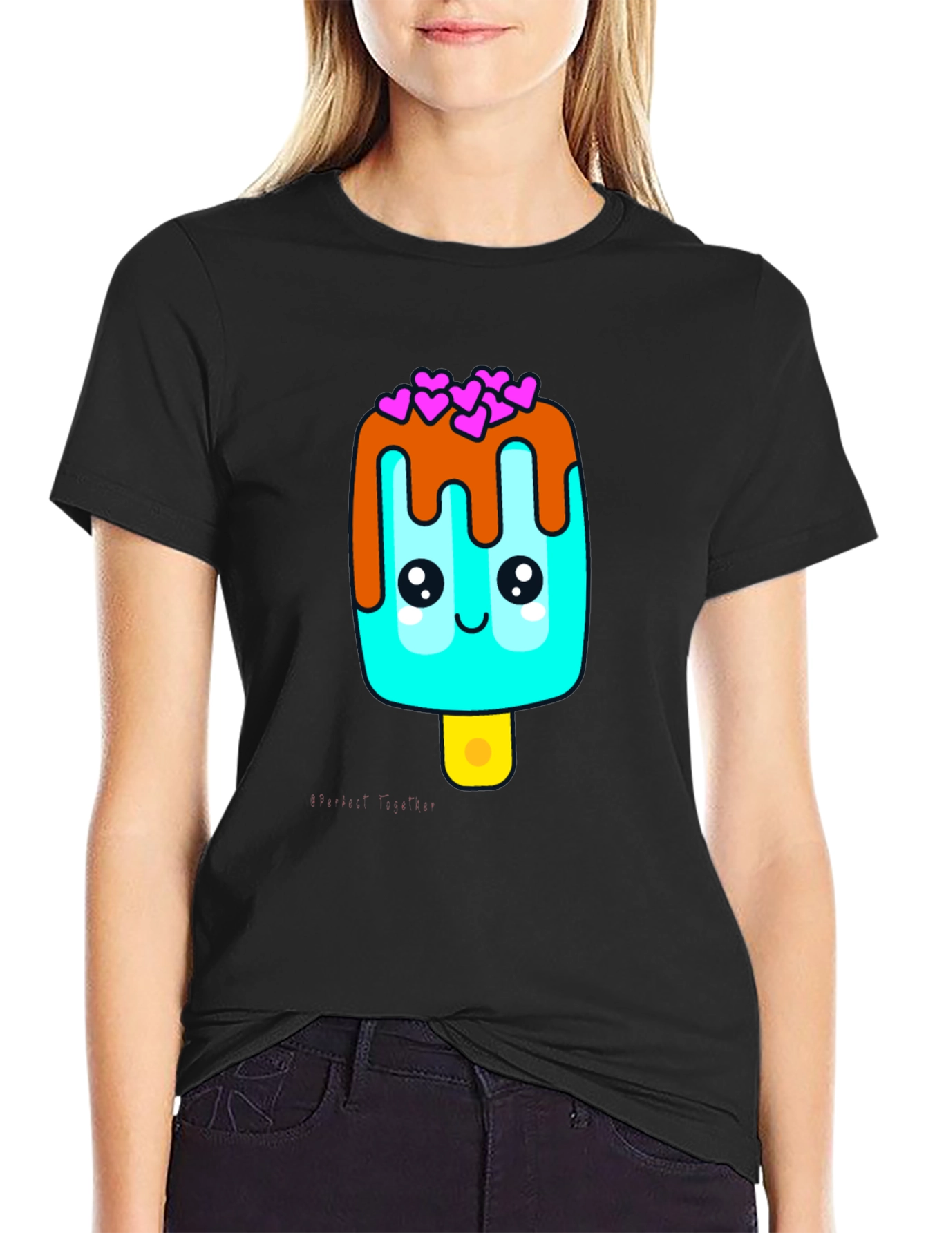 Kawaii Popsicle Graphic Tee - Unisex Black T-Shirt