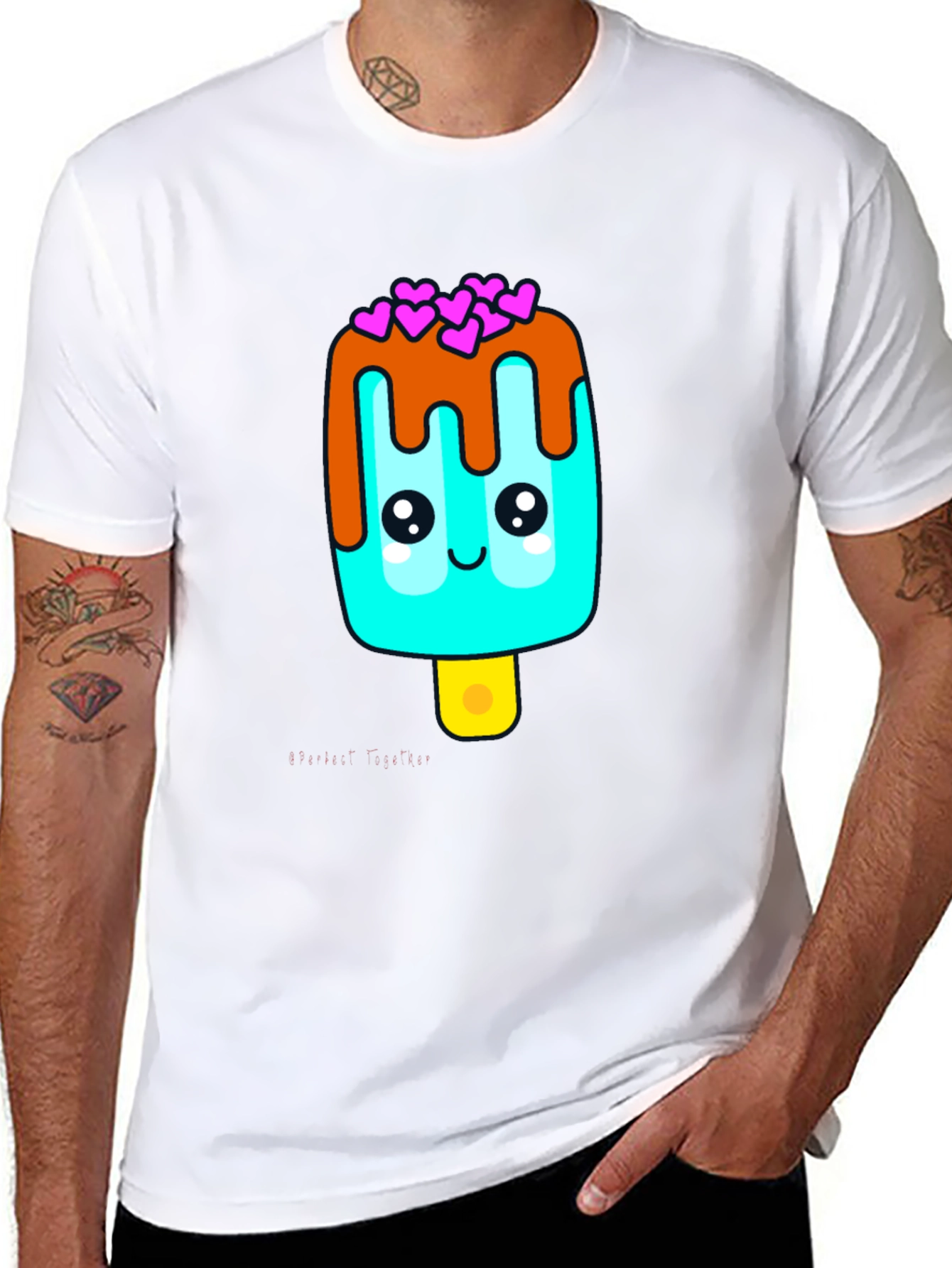 Kawaii Popsicle Graphic Tee - Unisex Black T-Shirt