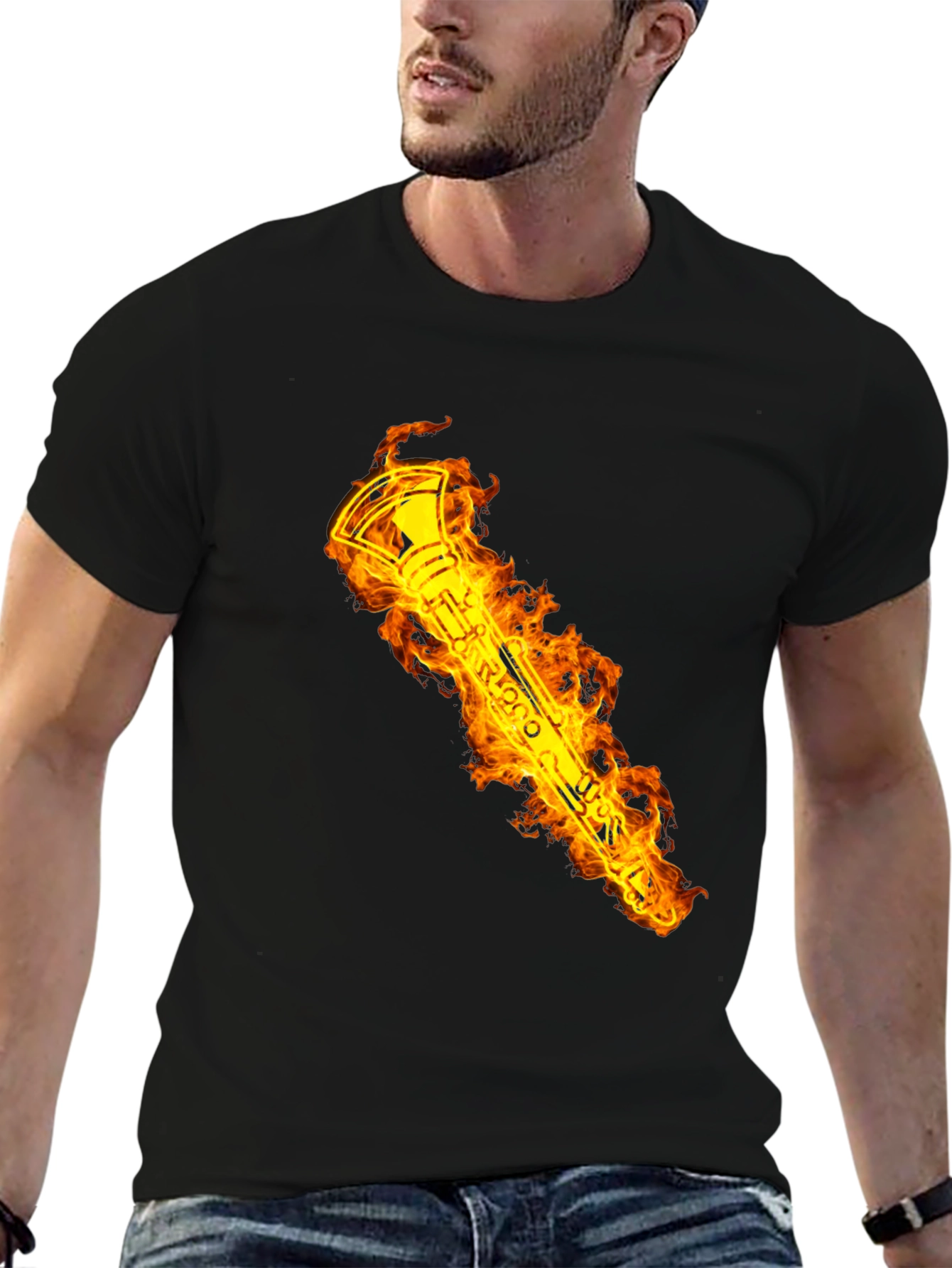 Flaming Clarinet Graphic T-Shirt