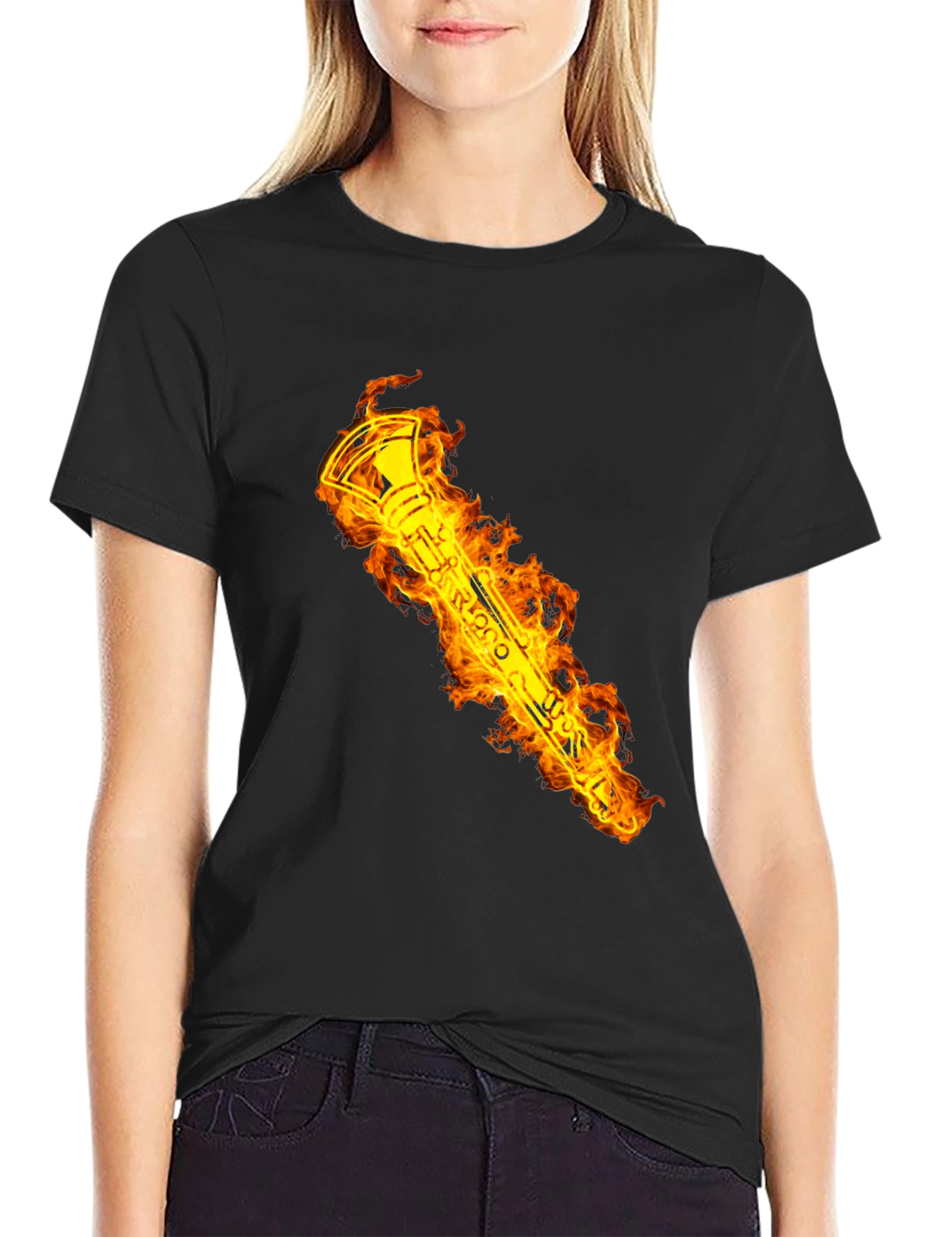 Flaming Clarinet Graphic T-Shirt