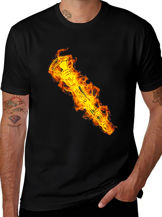 Flaming Clarinet Graphic T-Shirt