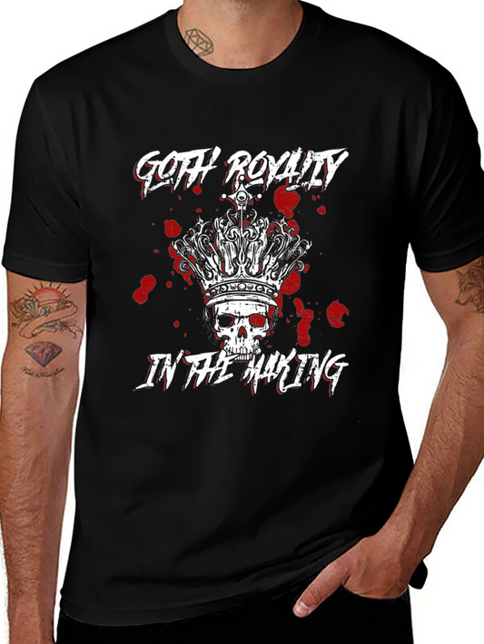 Goth Royalty T-Shirt Skull Crown Black
