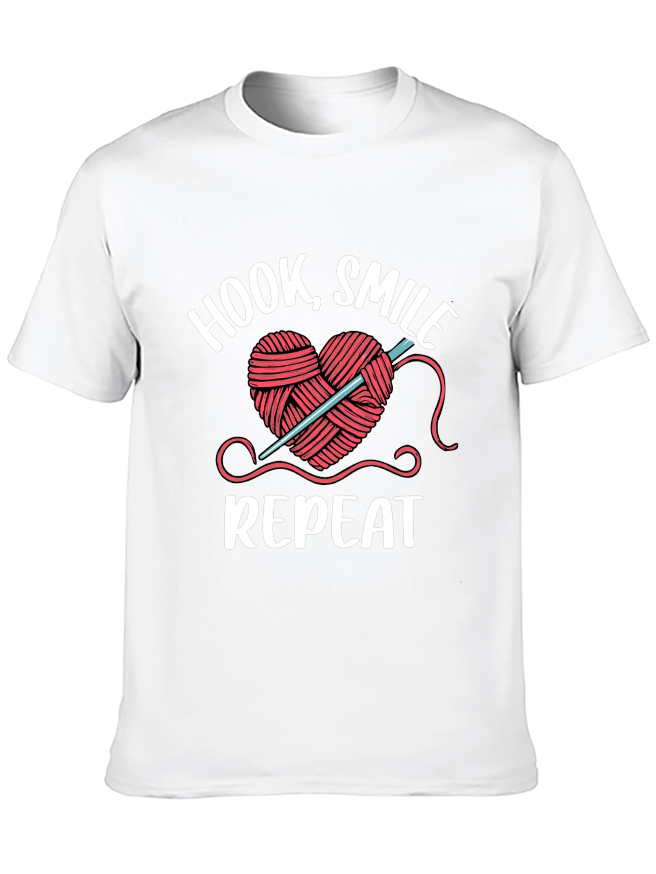 Hook Smile Repeat Crochet Heart T-Shirt