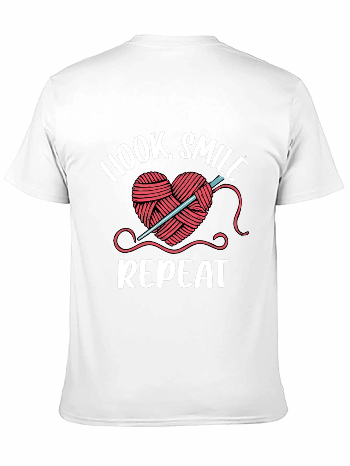 Hook Smile Repeat Crochet Heart T-Shirt