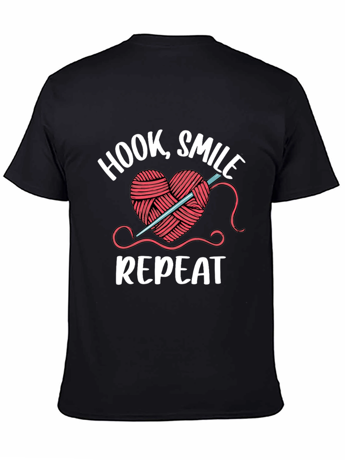 Hook Smile Repeat Crochet Heart T-Shirt
