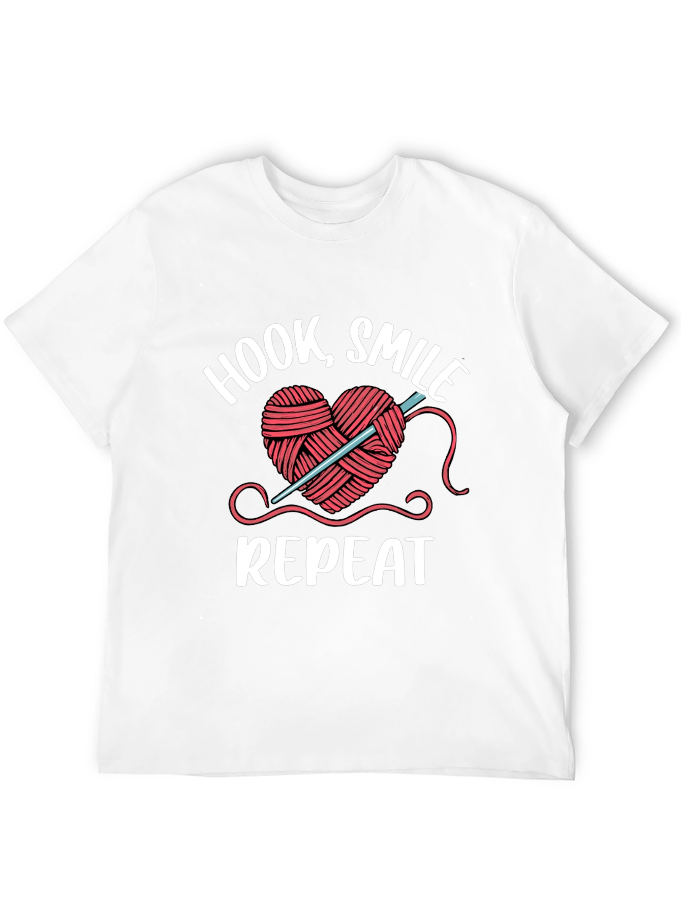 Hook Smile Repeat Crochet Heart T-Shirt