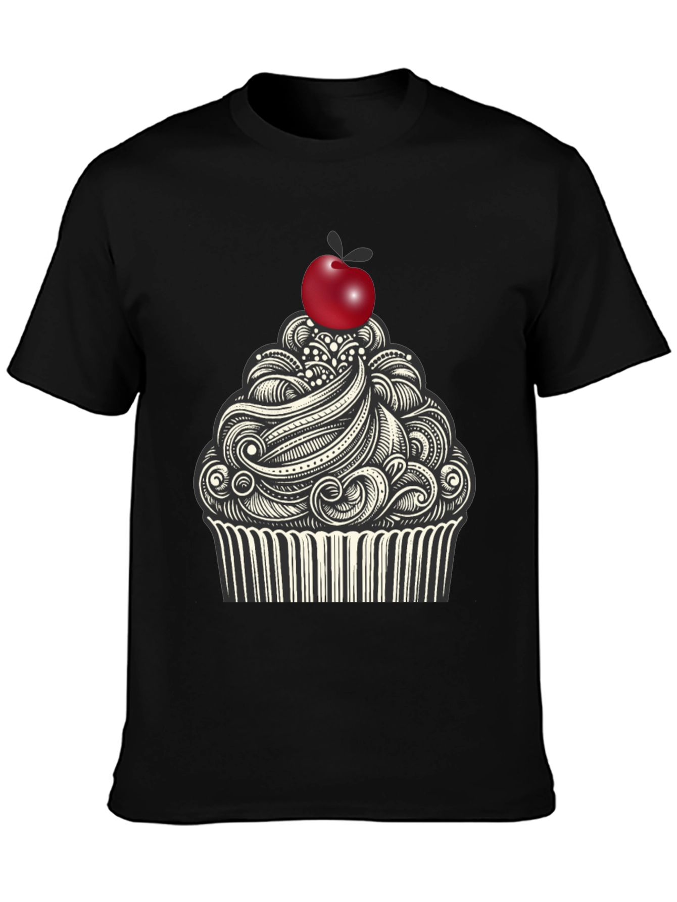 Cupcake Graphic Black T-Shirt