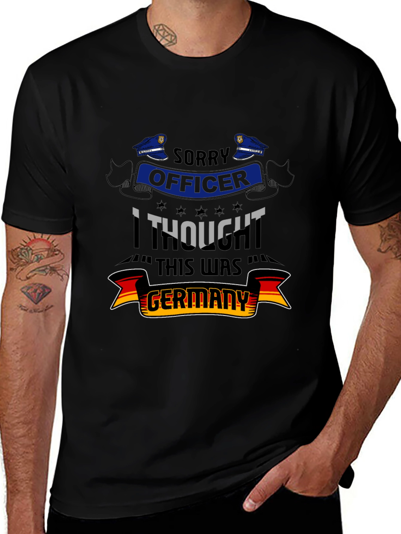 Funny Sorry Officer Germany Graphic Tee