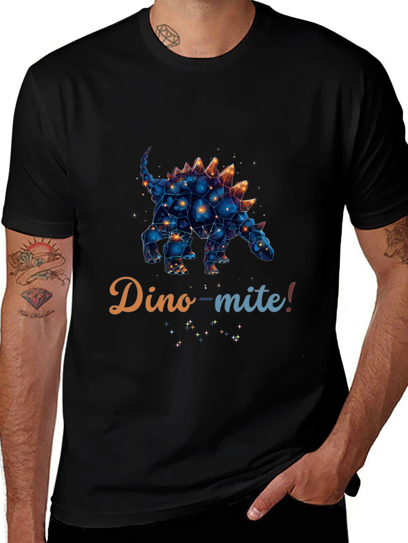 Dino-mite! Constellation Dinosaur Graphic T-Shirt