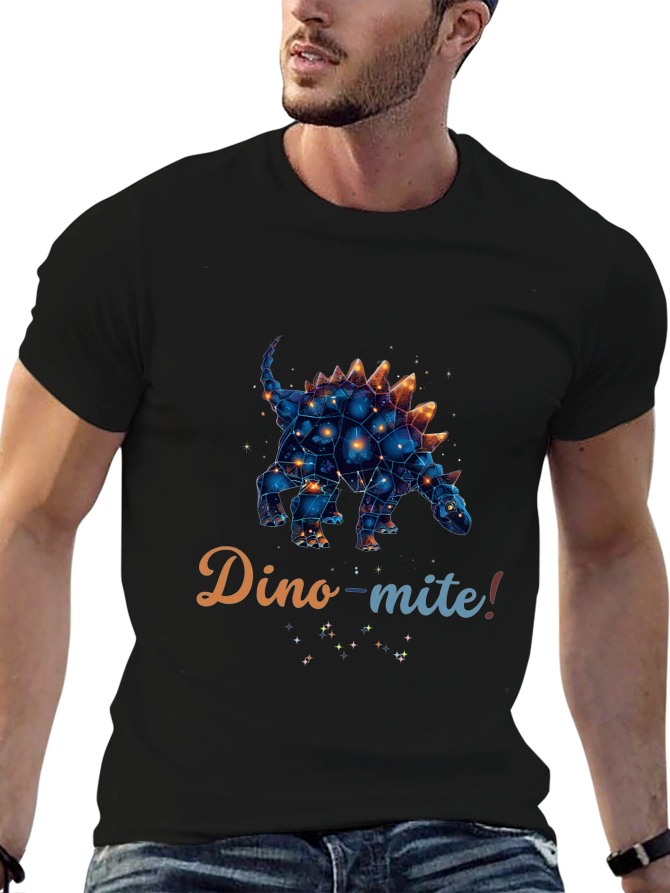 Dino-mite! Constellation Dinosaur Graphic T-Shirt