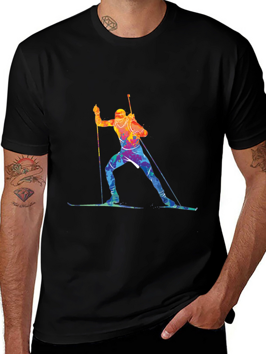 Colorful Skiing Graphic Tee - Unisex