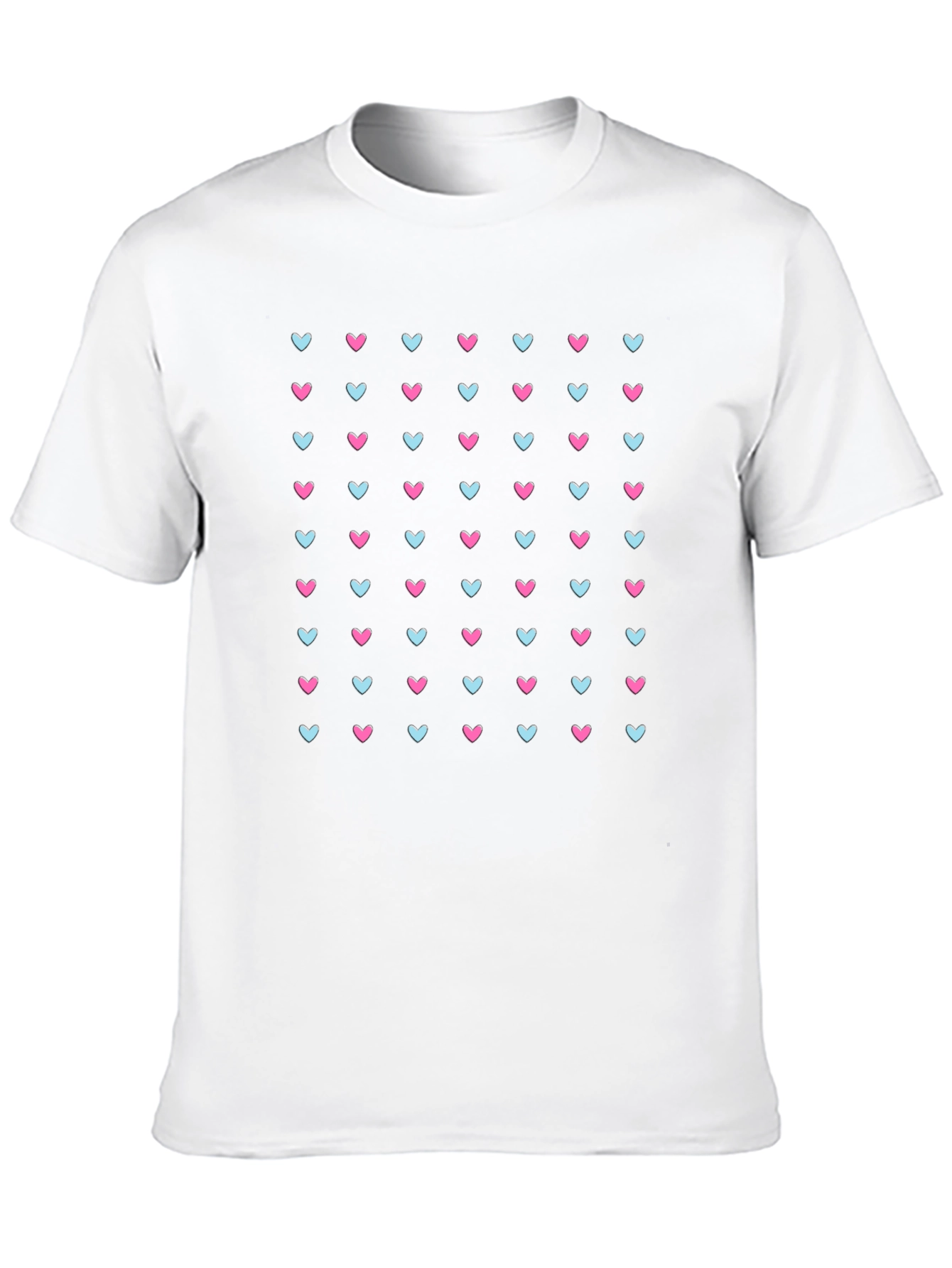 Heart Pattern Black T-Shirt