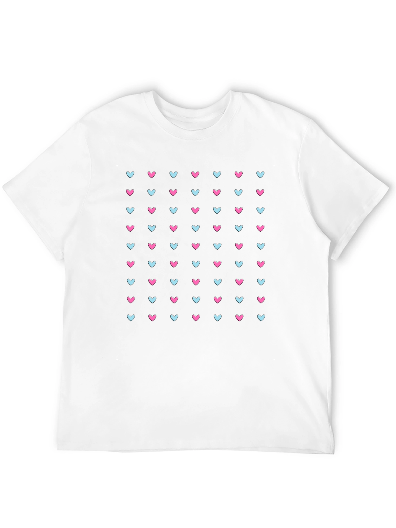 Heart Pattern Black T-Shirt