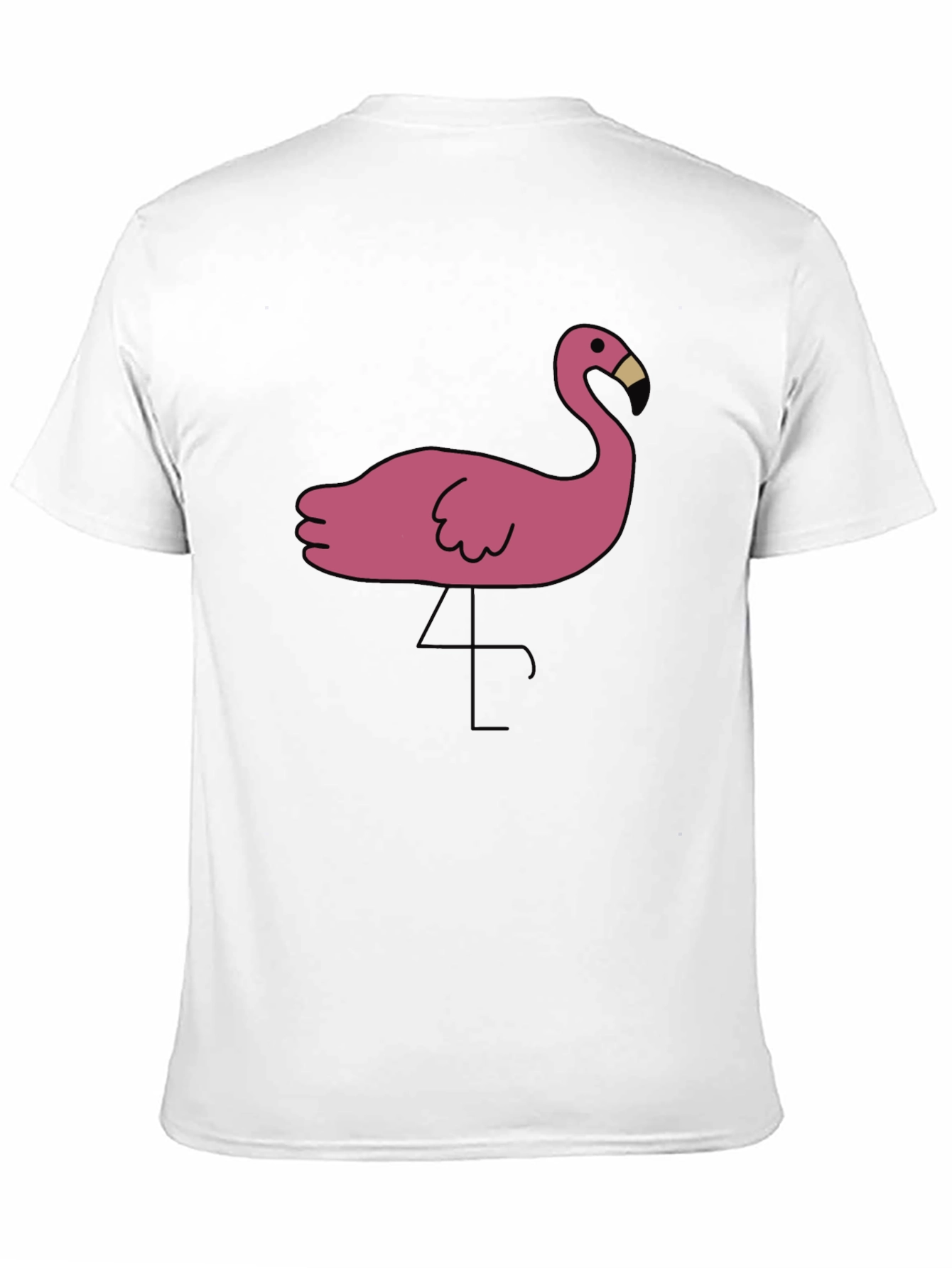 Black T-Shirt with Pink Flamingo Graphic