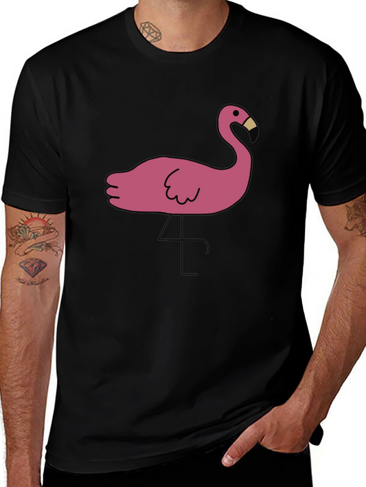Black T-Shirt with Pink Flamingo Graphic