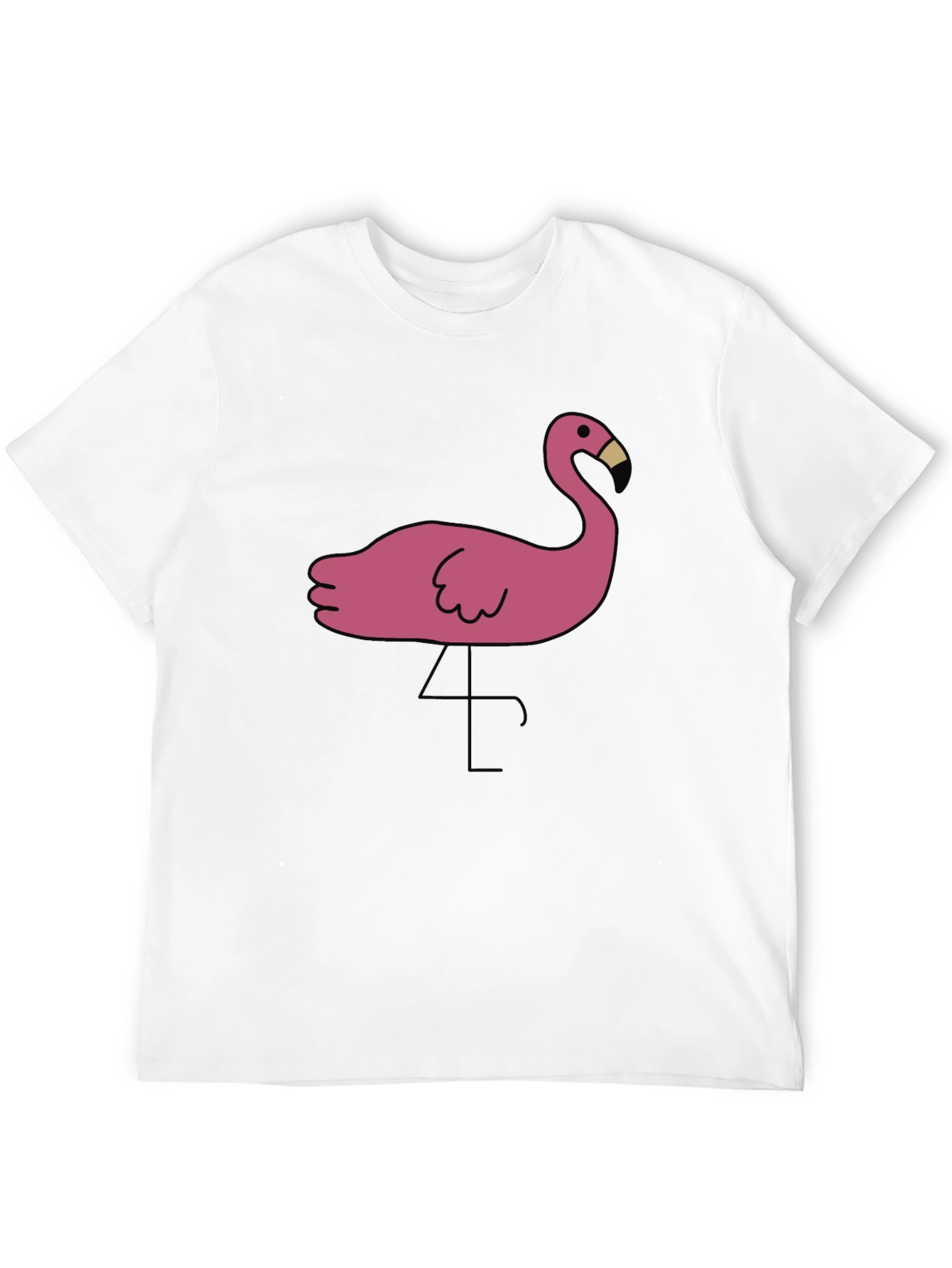 Black T-Shirt with Pink Flamingo Graphic