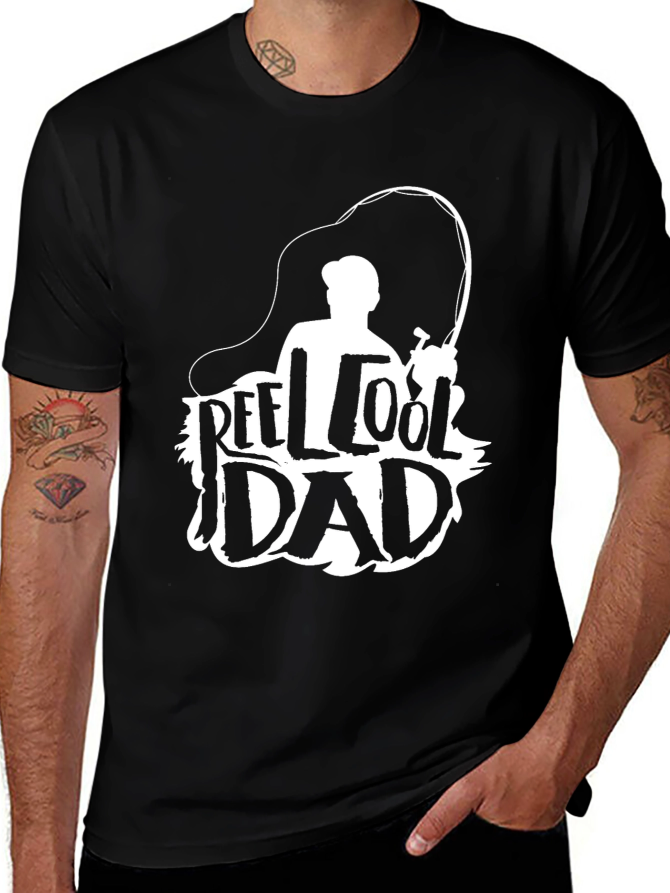 Reel Cool Dad Black T-Shirt
